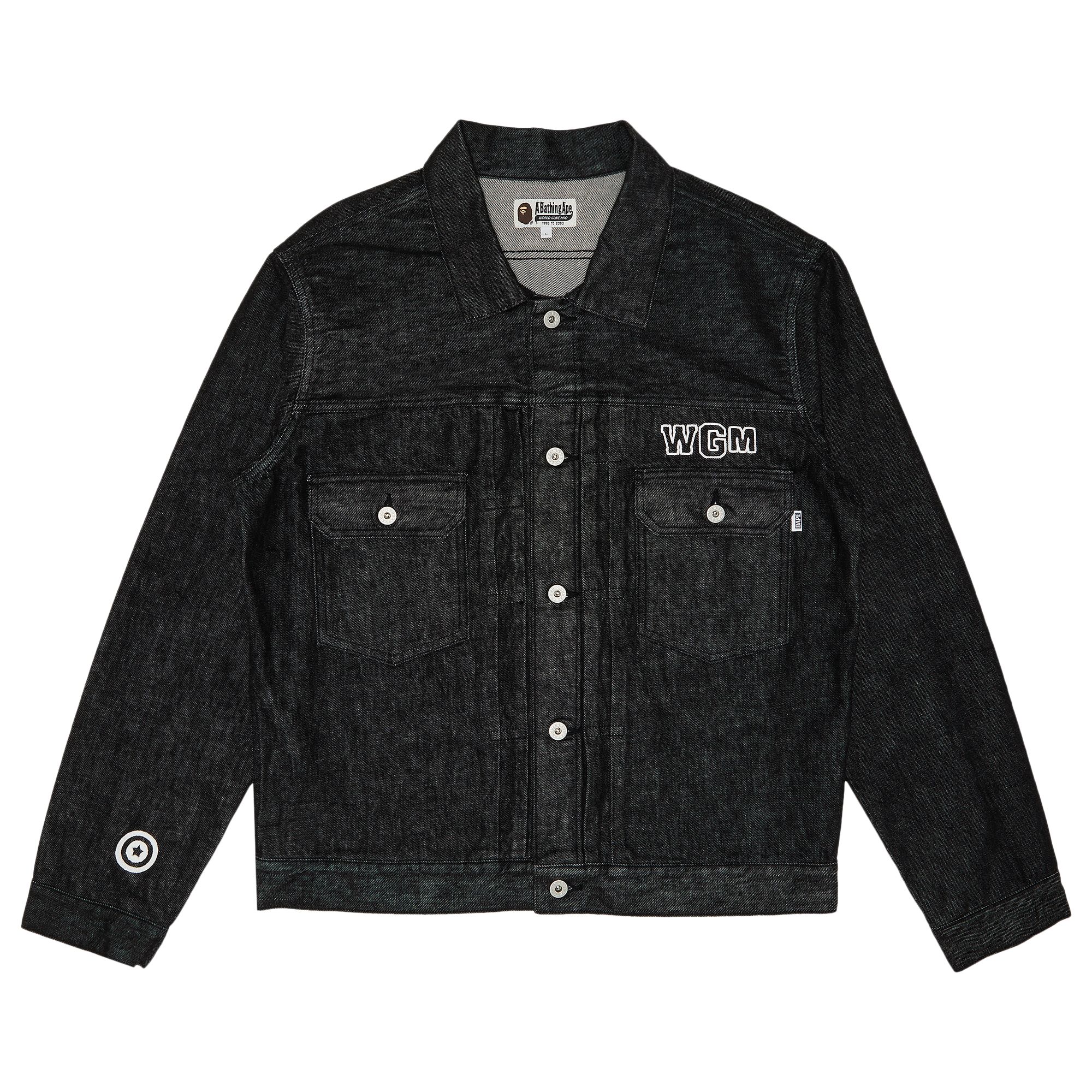 Pre-owned Bape Goat Exclusive  Pearl Shark Denim Jacket Type-02 'black' | Men's Size M
