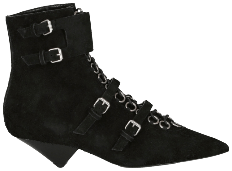 Saint Laurent Wmns Blaze Suede Ankle Boot Black