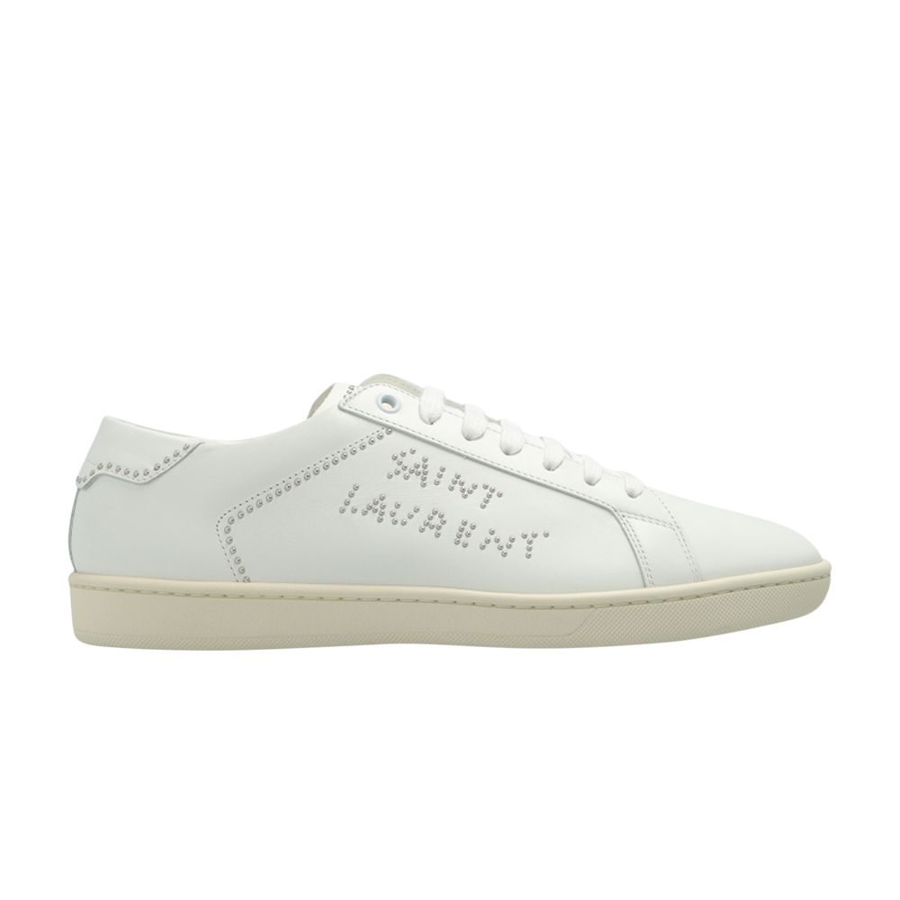 Pre-owned Saint Laurent Sl-80 Low 'optic White Studded' | Men's Size 46