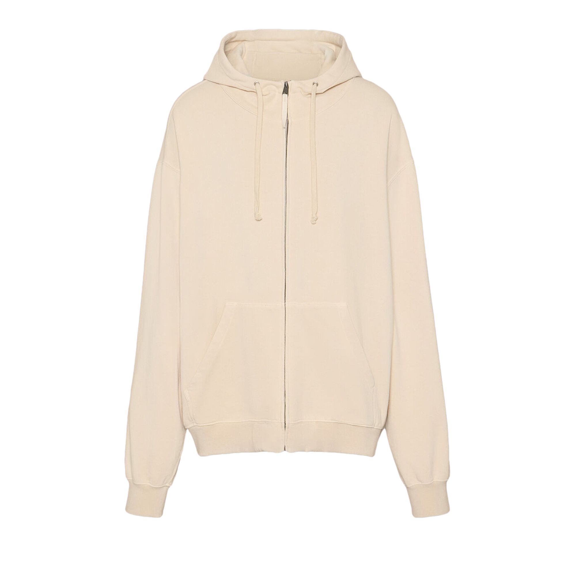 Pre-owned Maison Margiela Zipped Drawstring Hoodie 'ecru' | White | Men's Size M