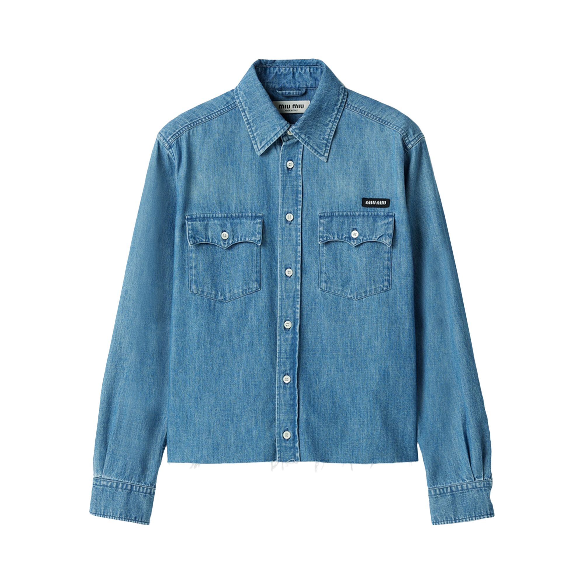 Pre-owned Miu Miu Chambray Shirt 'azzurro' | Blue | Women's Size 36