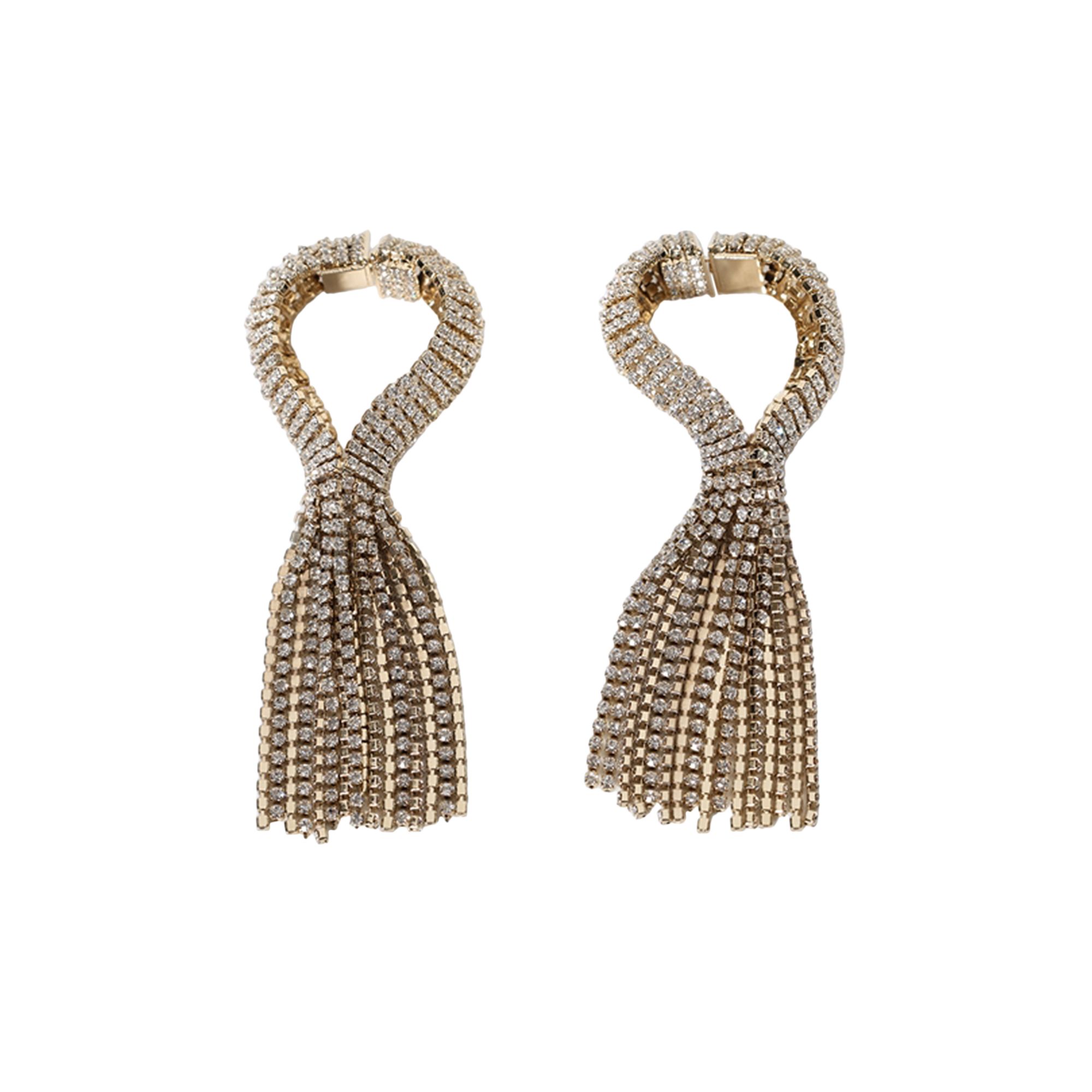 Pre-owned Rabanne Embellished Earrings 'gold/crystal' | Women's Size Onesize