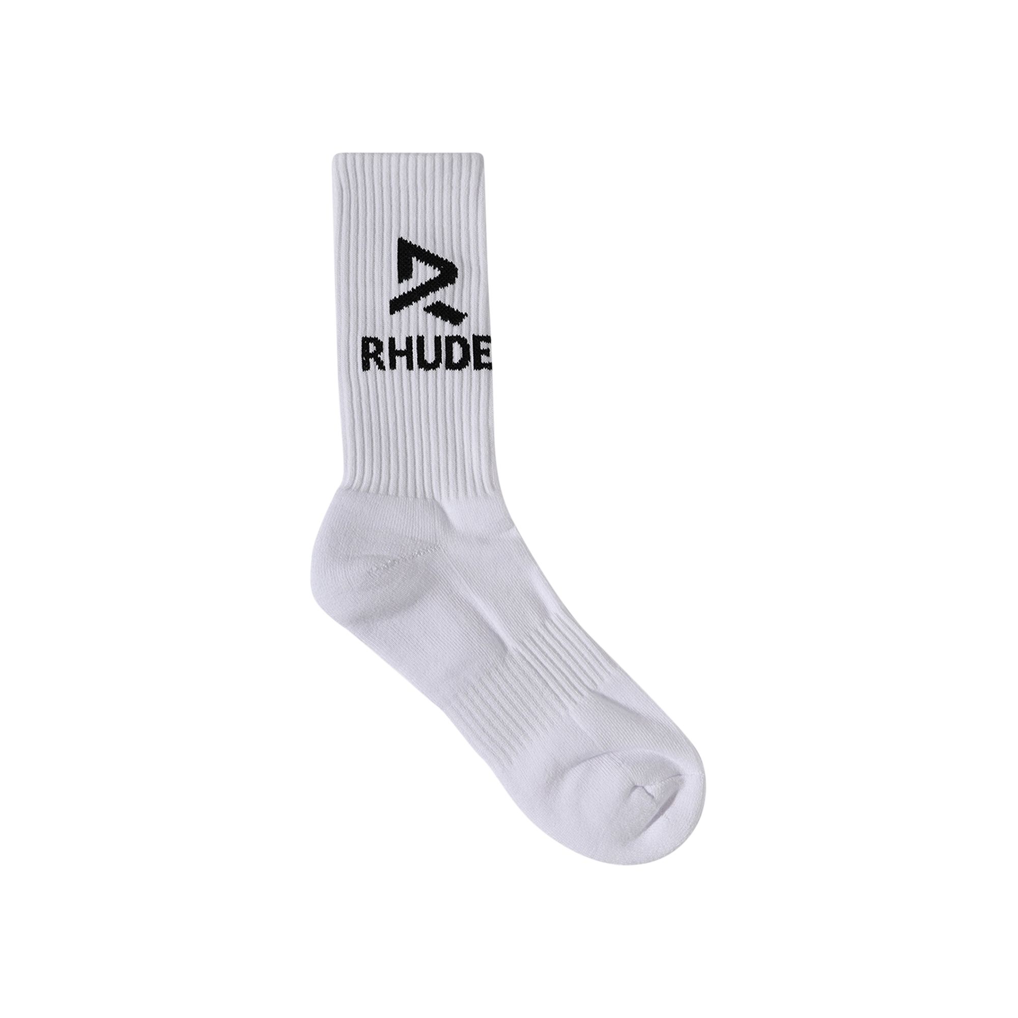 Pre-owned Rhude Trophy Racing Sock 'white/black' | Men's Size Onesize