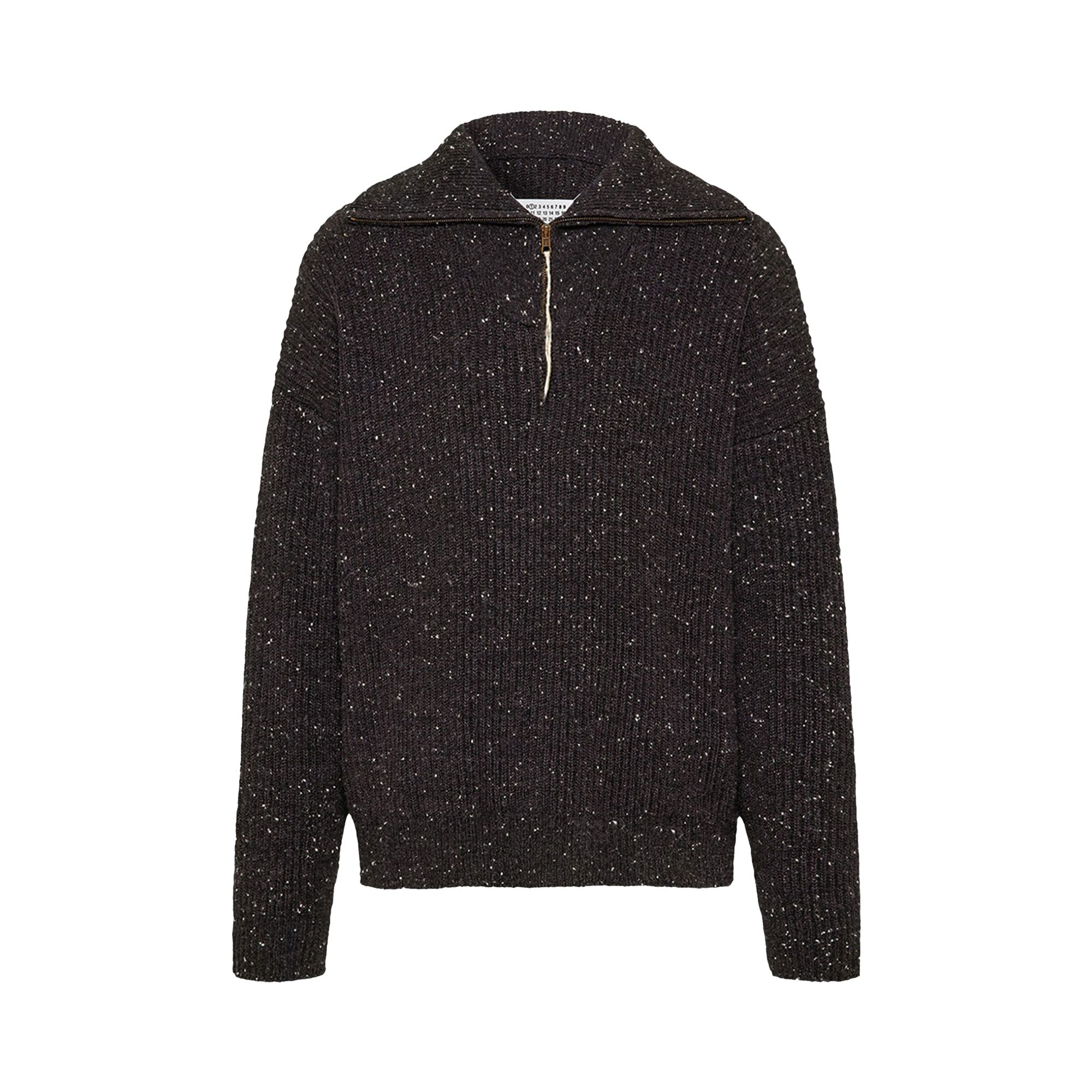 Pre-owned Maison Margiela Half Zip Sweater 'charcoal' | Grey | Men's Size Xl In Gray