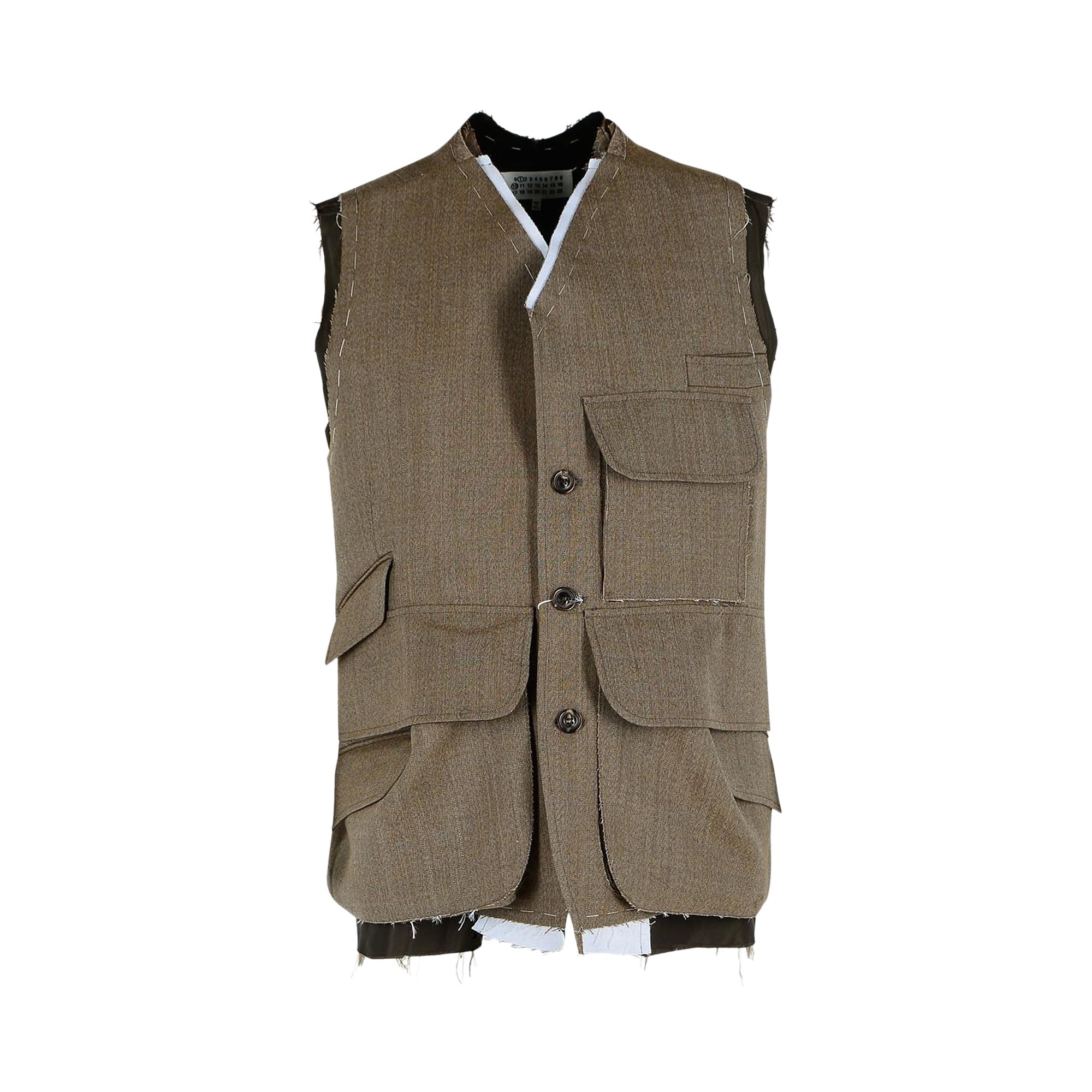 Pre-owned Maison Margiela Quilted Gilet 'olive' | Green | Men's Size 52