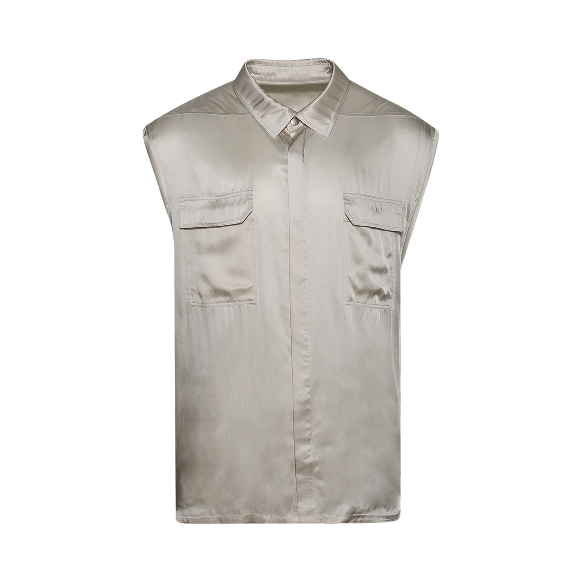 Pre-owned Rick Owens Jumbo Sleeveless Shirt 'dinge' | White | Men's Size 50