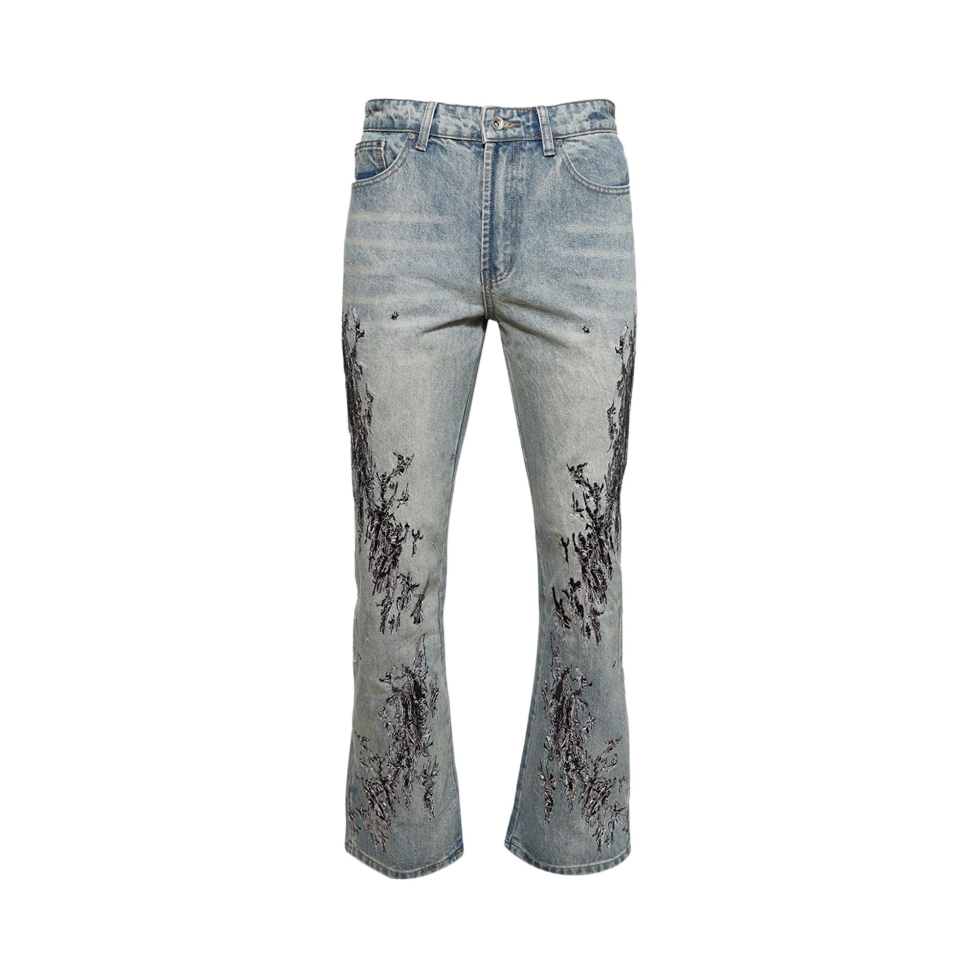 Pre-owned Who Decides War Scratched Denim Jeans 'blue' | Men's Size 40