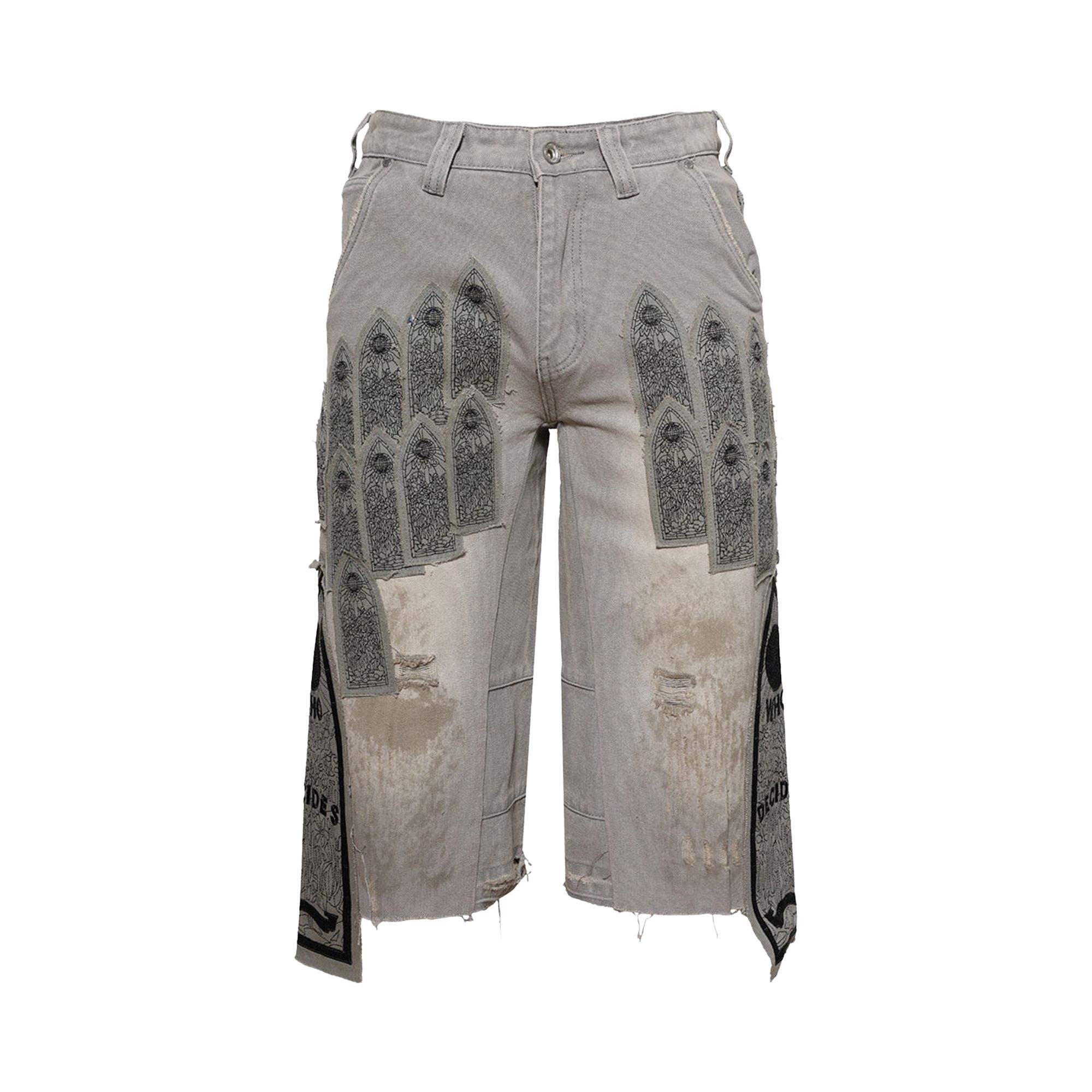 Pre-owned Who Decides War Patch Arched Carpenter Short 'vintage Grey' | Men's Size 30 In Gray