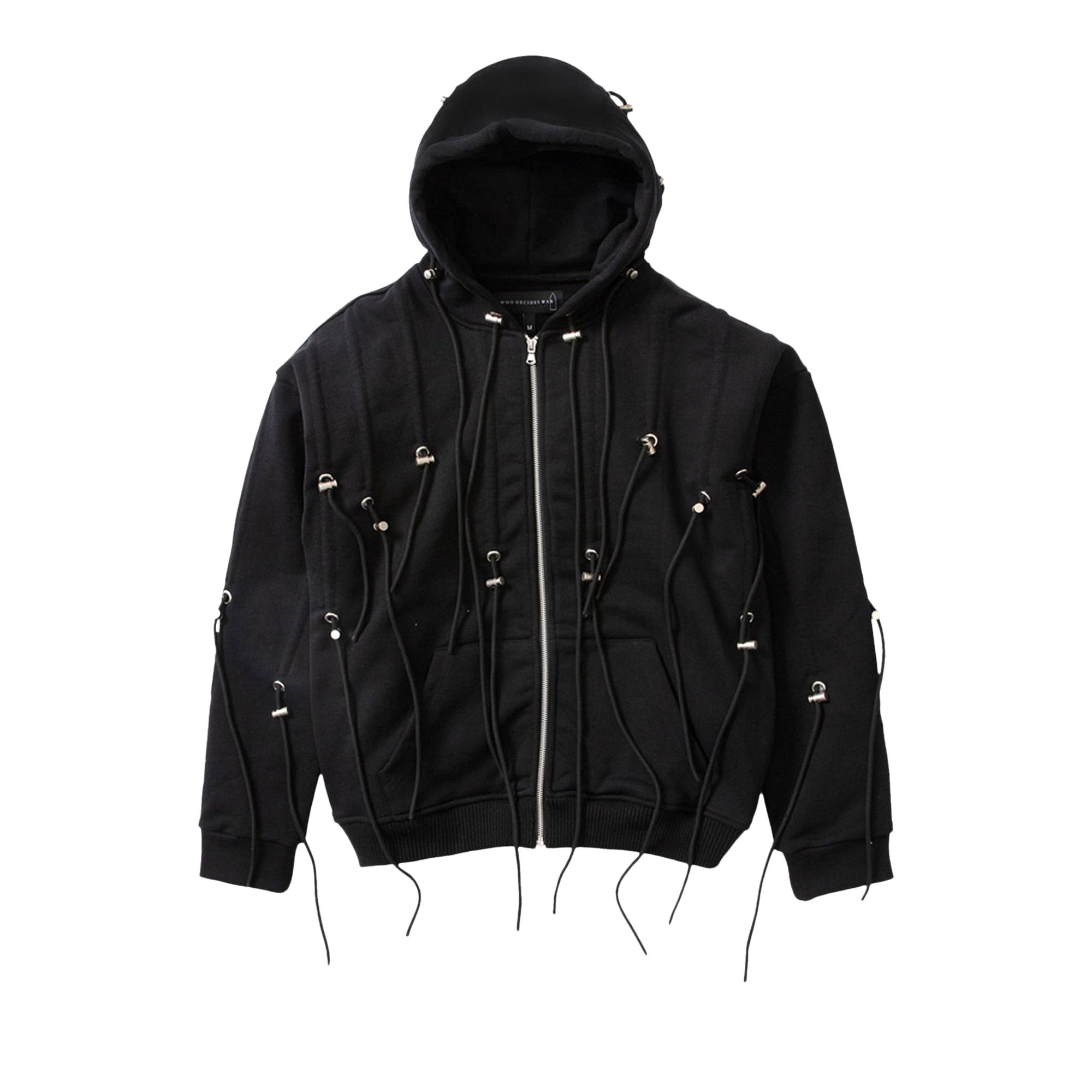 Pre-owned Who Decides War String Theory Zip Up Hoodie 'coal' | Grey | Men's Size M In Gray
