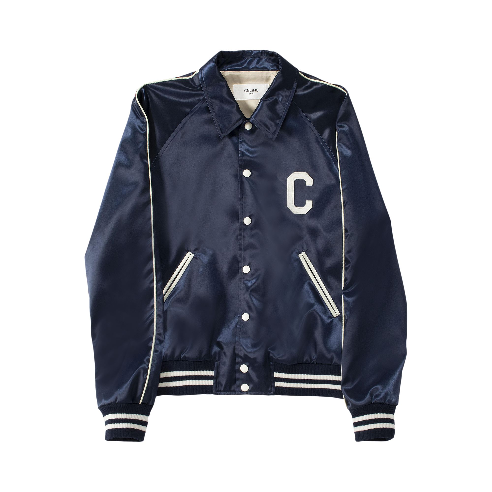 Pre-owned Celine Teddy Collar Shirt 'navy Blue' | Men's Size 50