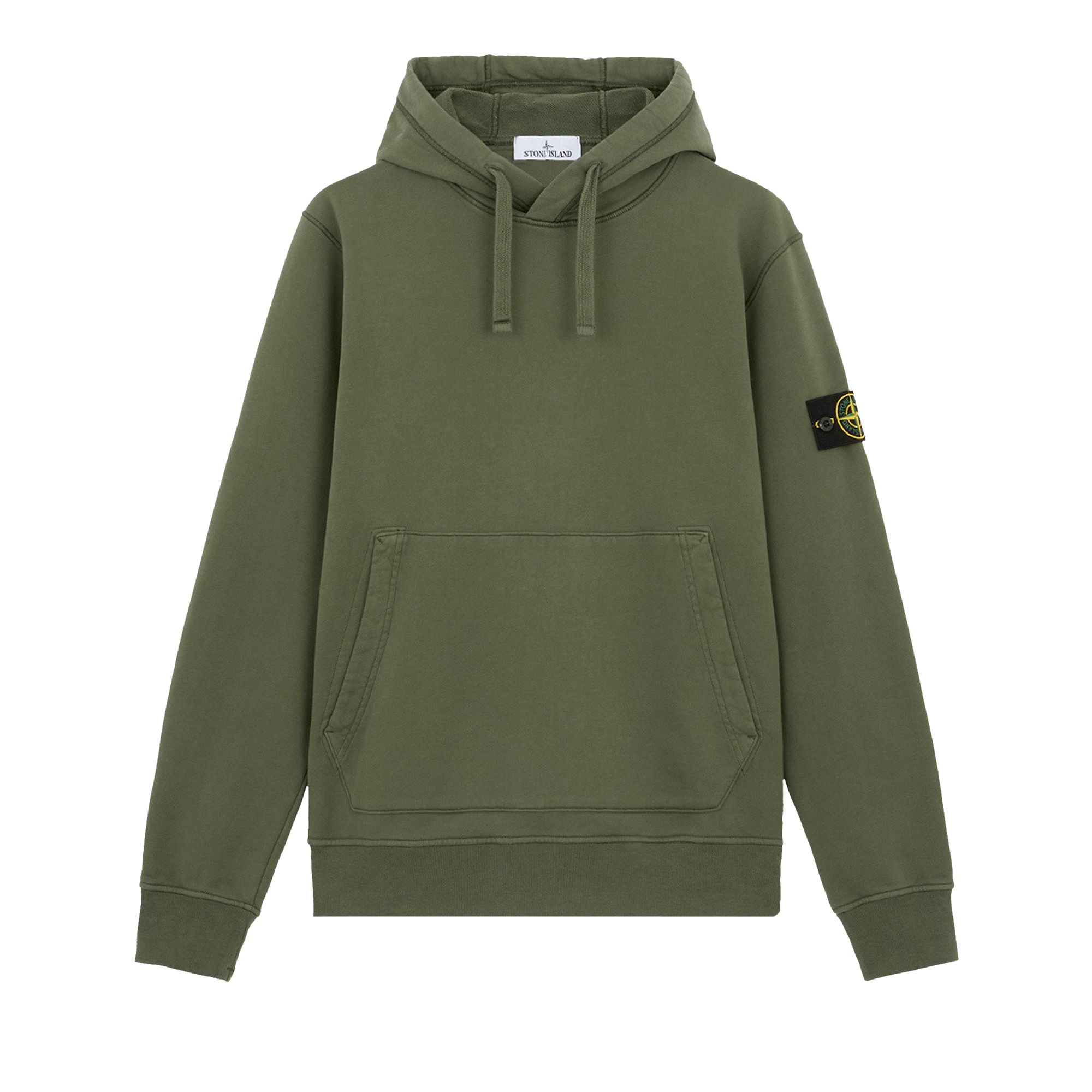Pre-owned Stone Island Fleece Garment Dyed Hoodie 'musk' | Green | Men's Size Xl
