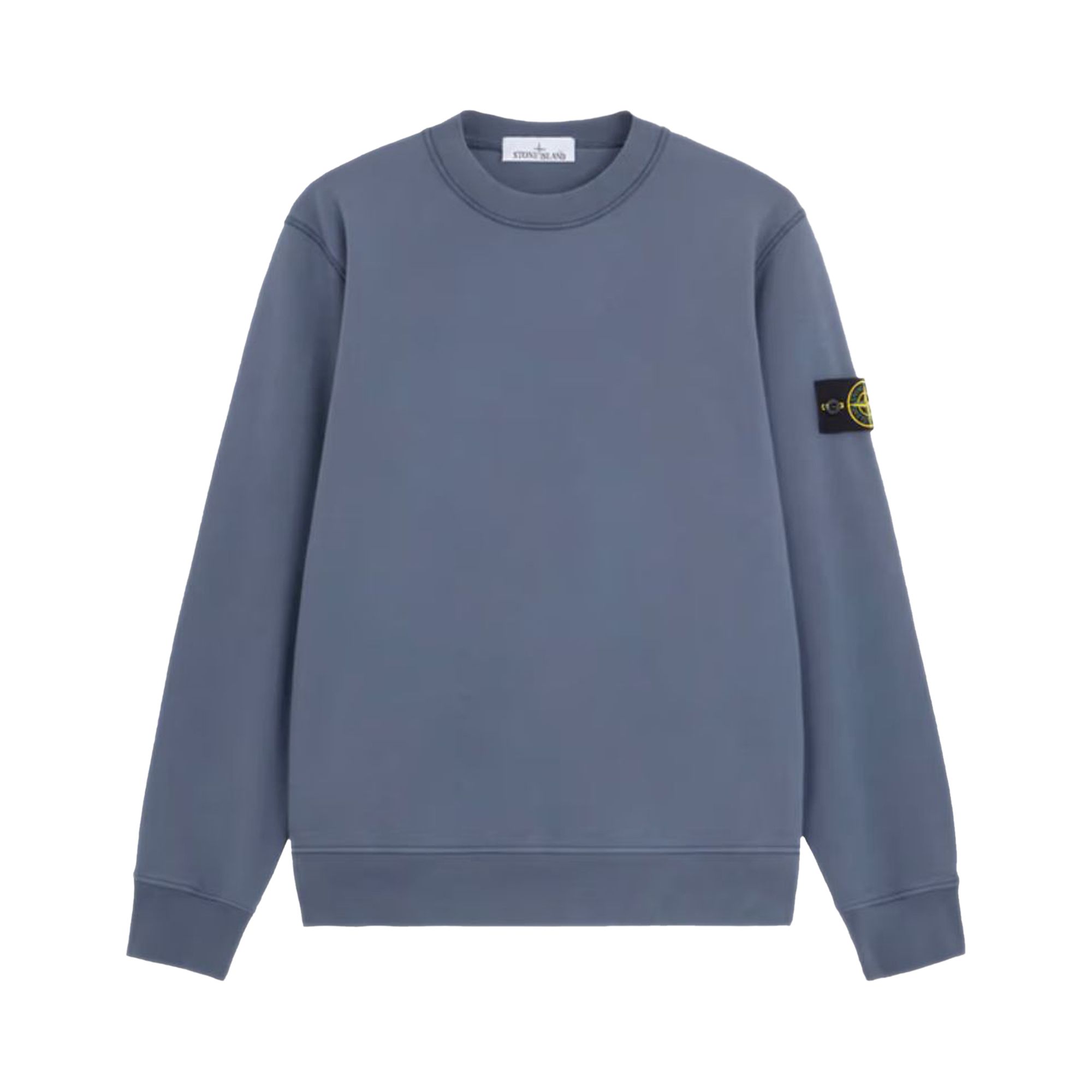 Pre-owned Stone Island Fleece Crewneck Sweatshirt 'mid Blue' | Men's Size M