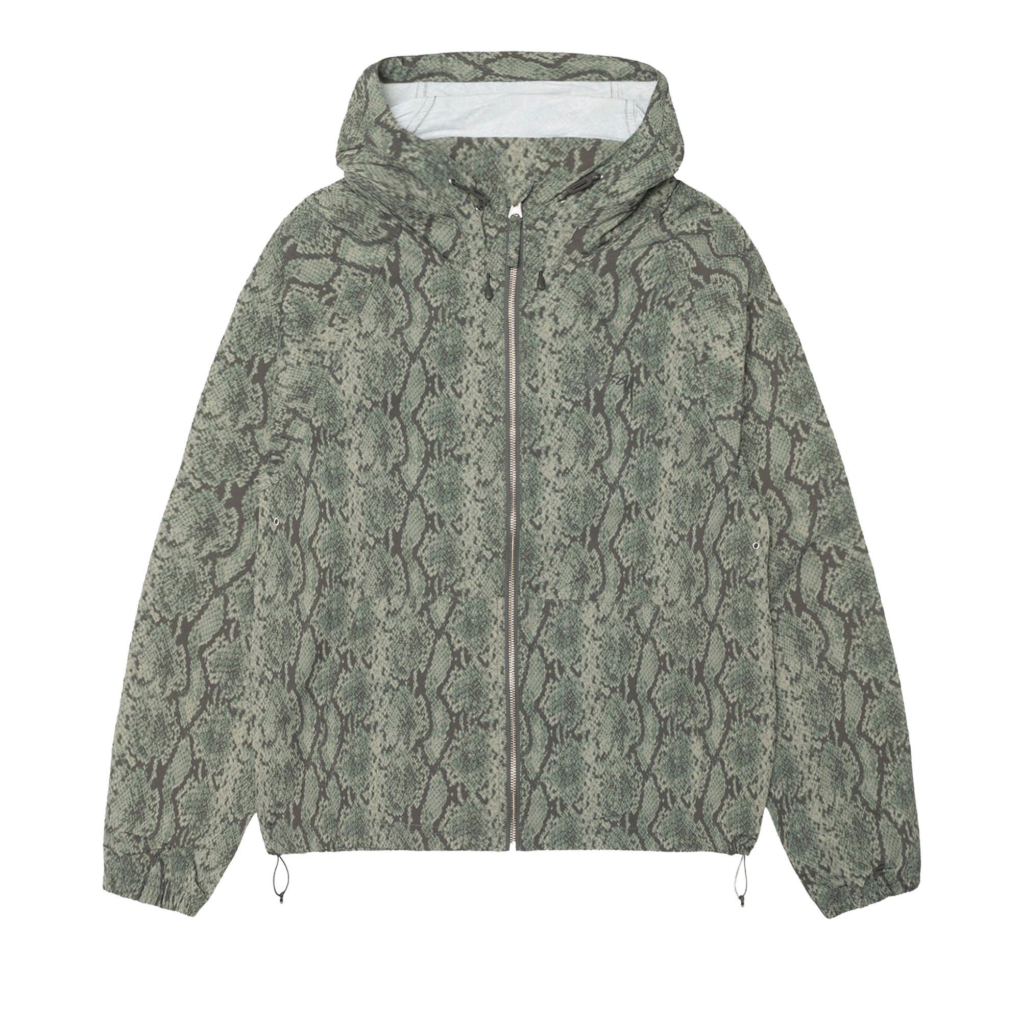 Pre-owned Stussy Beach Shell Snake Print Nylon 'olive' | Green | Men's Size L