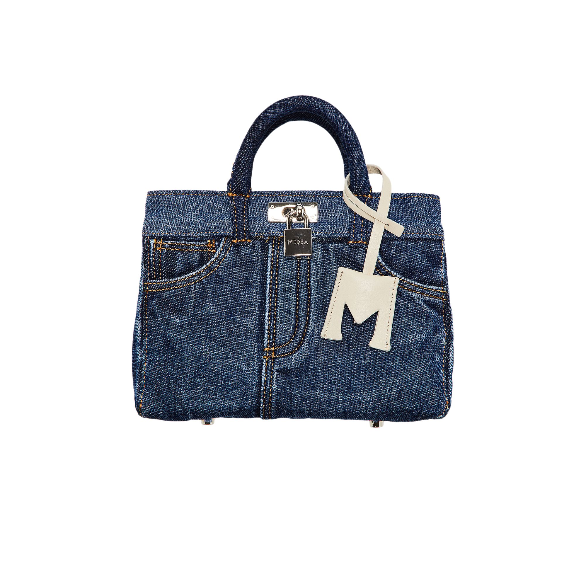 Pre-owned Medea Nina Small Denim Laser Bag 'blue'