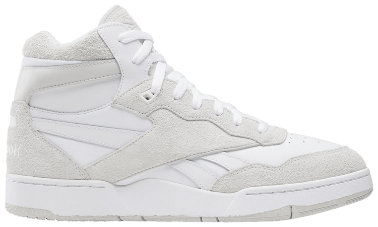 Reebok BB4000 2 Mid Retro Triple White Hairy Suede