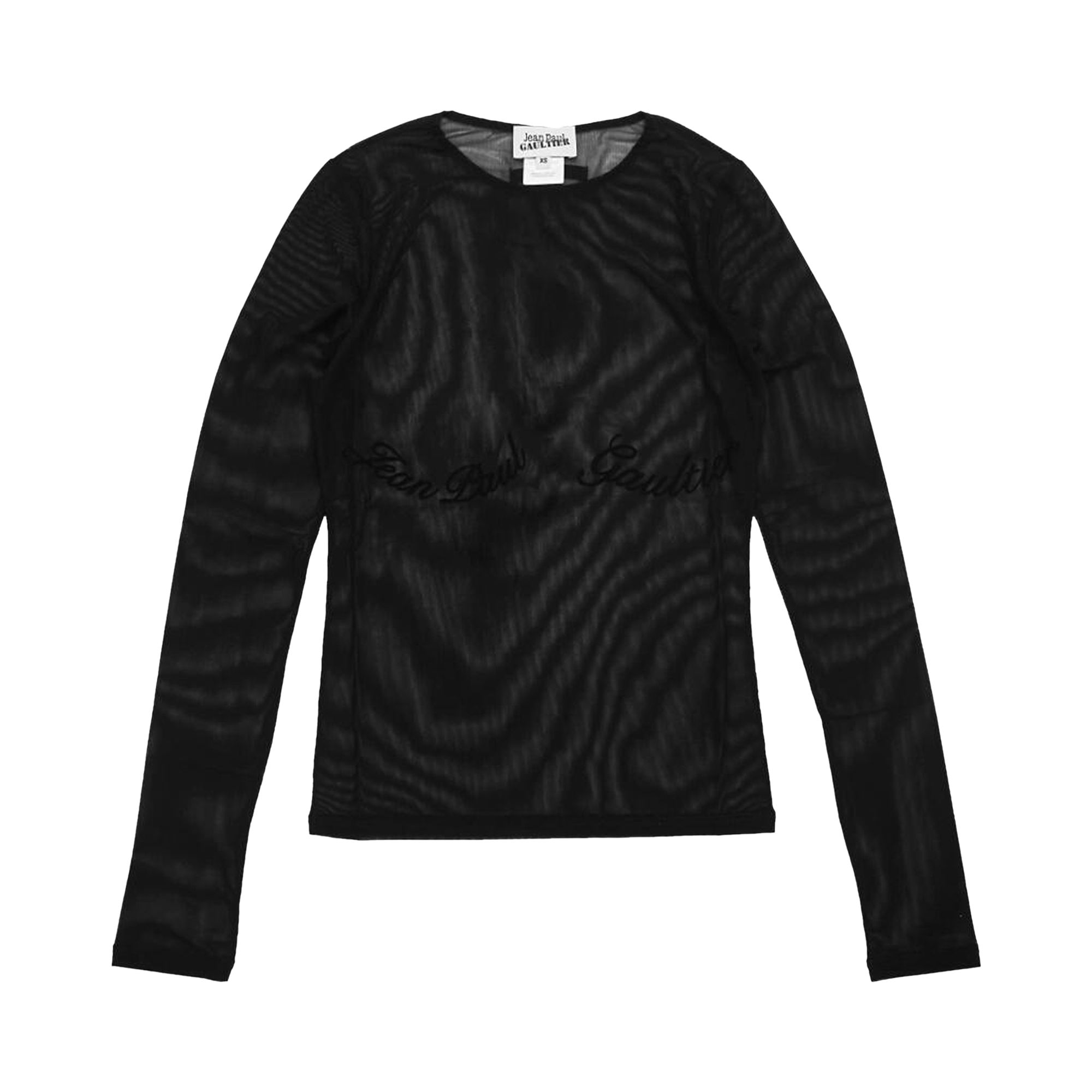 Pre-owned Jean Paul Gaultier Mesh Long-sleeve Top 'black' | Women's Size L