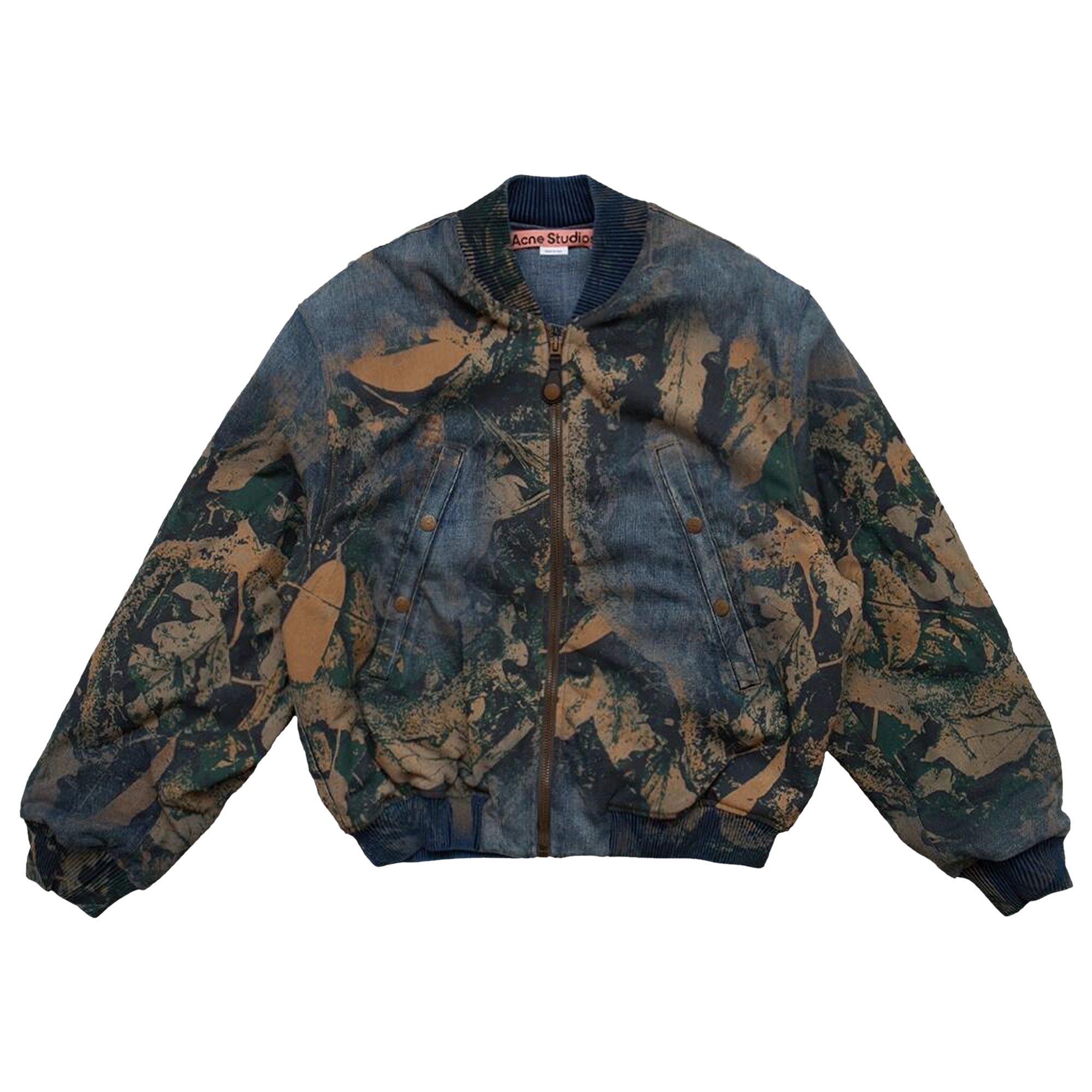 Pre-owned Acne Studios Denim Bomber Jacket 'brown' | Men's Size 46