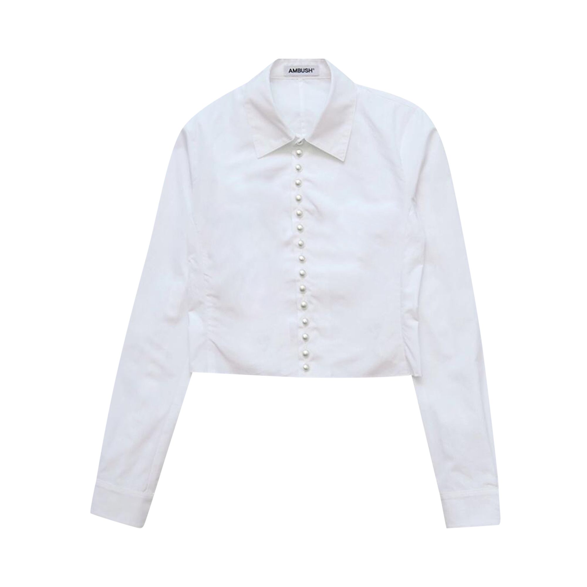 Pre-owned Ambush Fitted Pearl Button Shirt 'white' | Women's Size 42