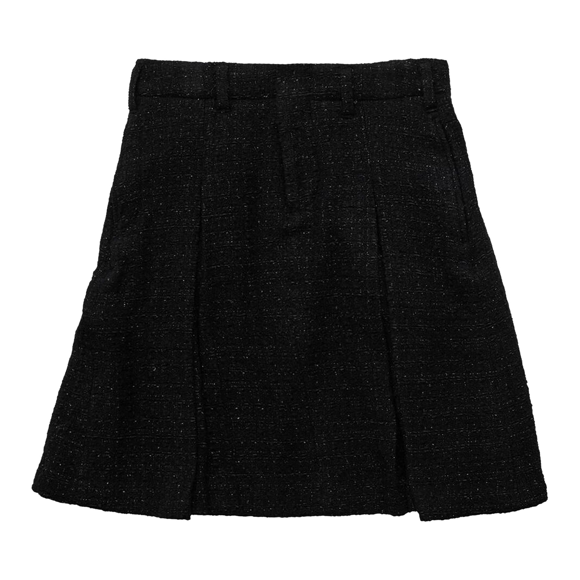 Pre-owned Ambush Tweed Pleats Midi Skirt 'black' | Men's Size 48