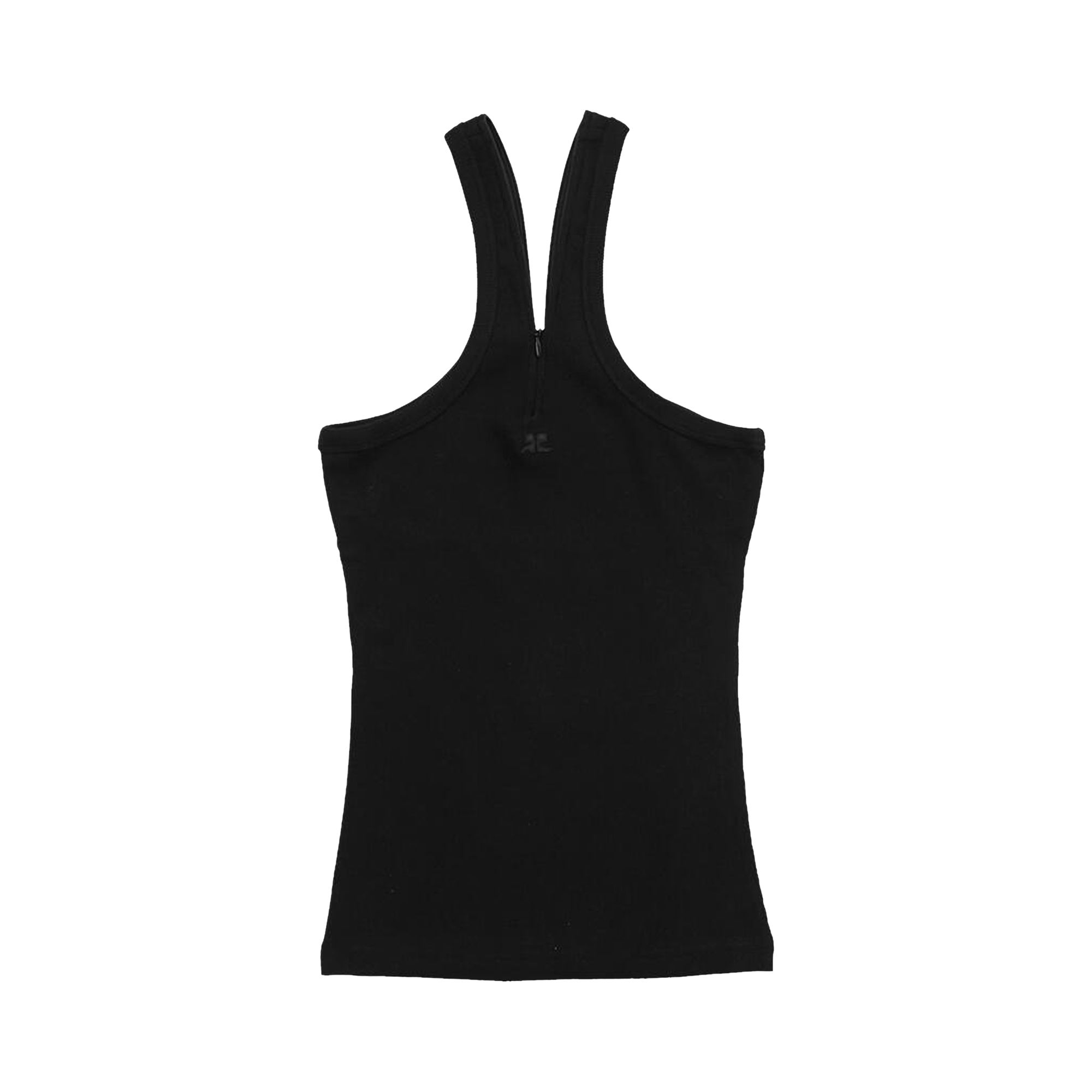Pre-owned Courrèges Criss Cross 90s Rib Tank Top 'black' | Women's Size Xl