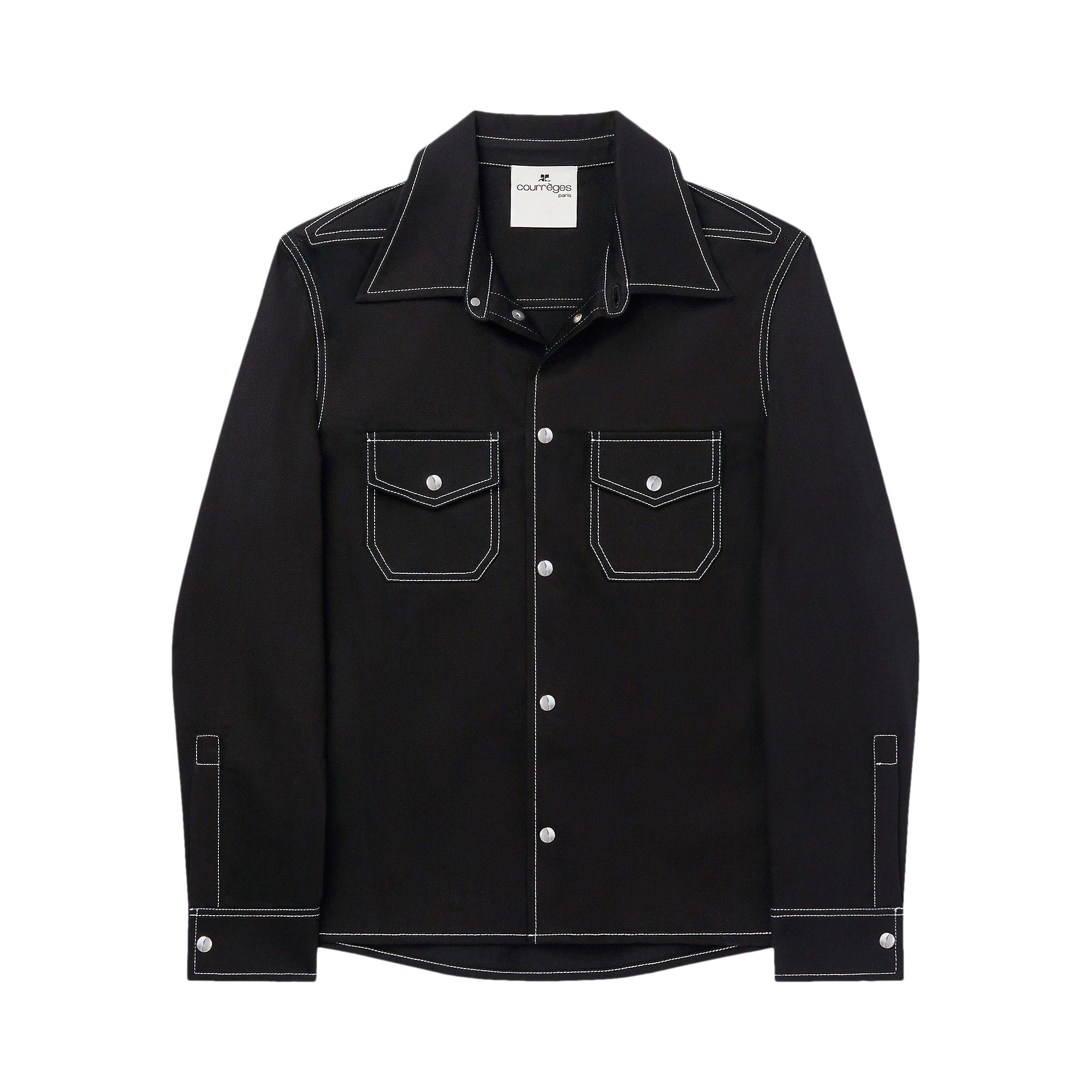 Pre-owned Courrèges Double Pocket Denim Shirt 'black/white' | Men's Size 54