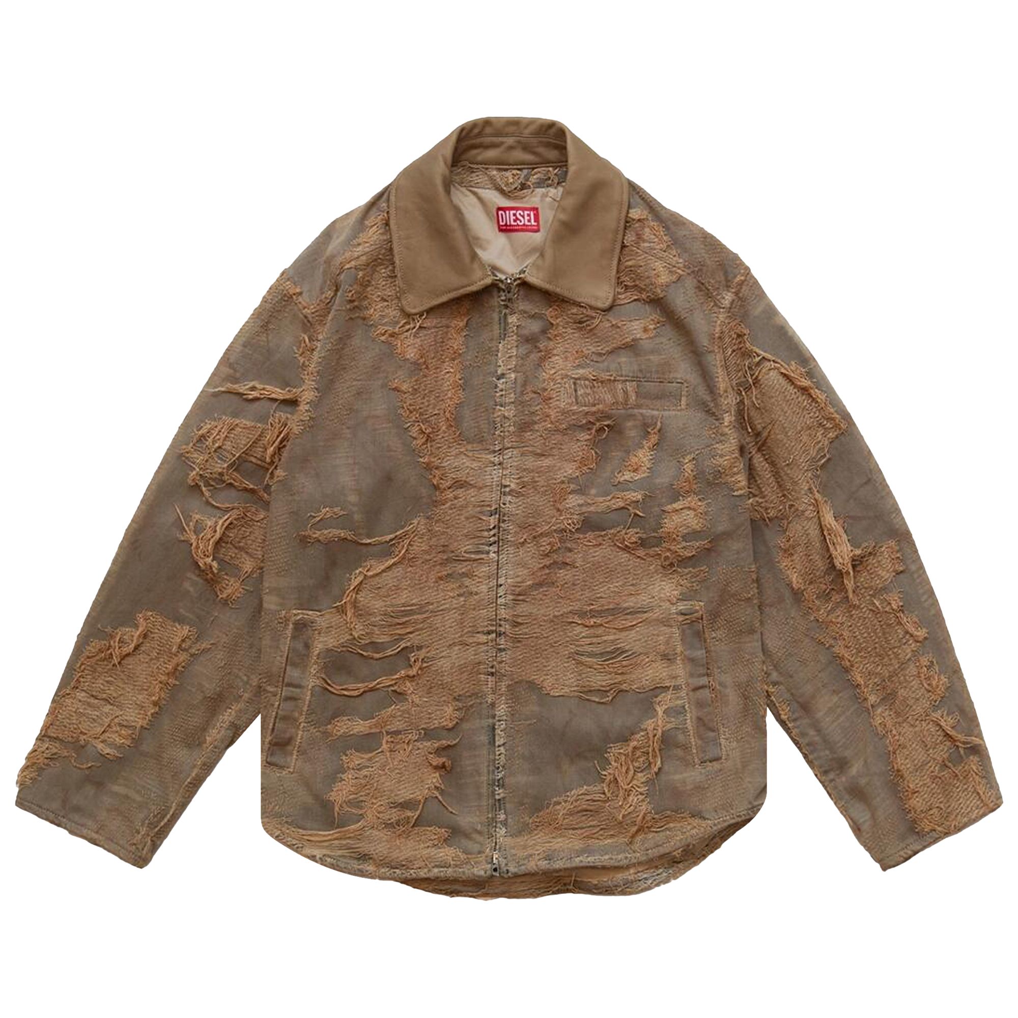 Pre-owned Diesel Distressed Jacket 'natural' | Tan | Men's Size L