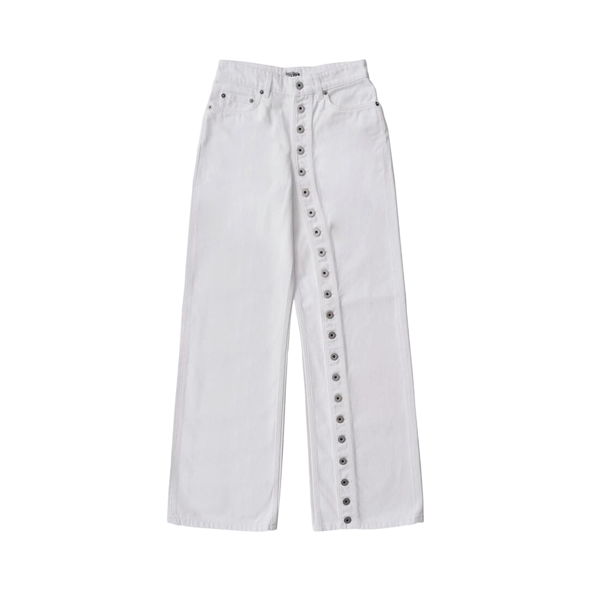 Pre-owned Jean Paul Gaultier Buttoned Denim Jeans 'white' | Women's Size 31