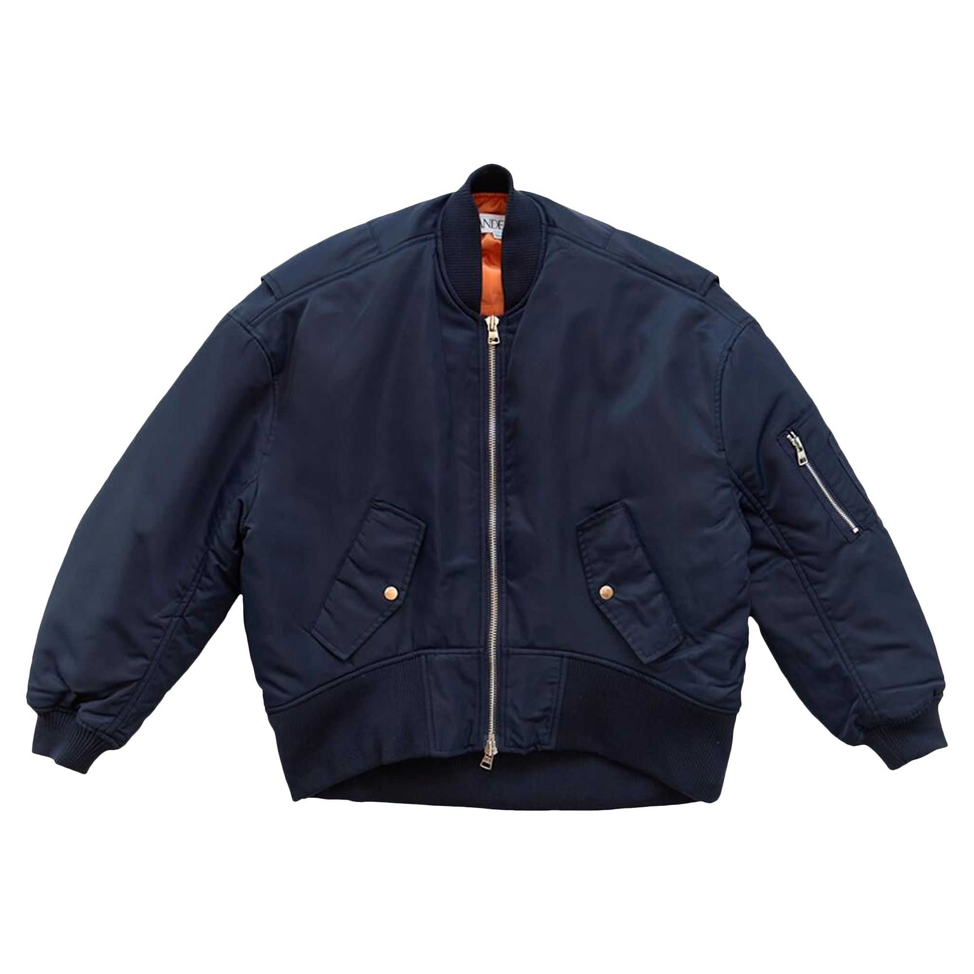 Pre-owned Jw Anderson Oversized Curved Hem Bomber Jacket 'blue' | Men's Size 50