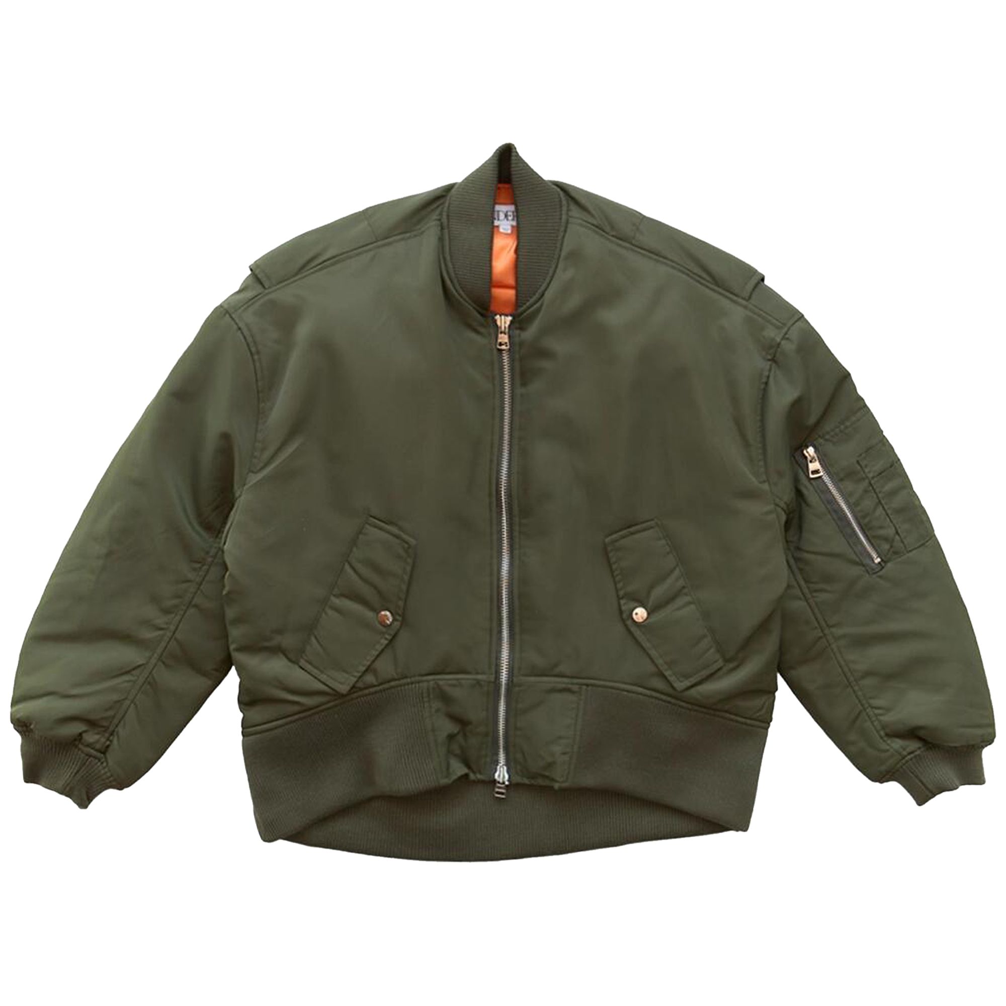Pre-owned Jw Anderson Oversized Curved Hem Bomber Jacket 'green' | Men's Size 44