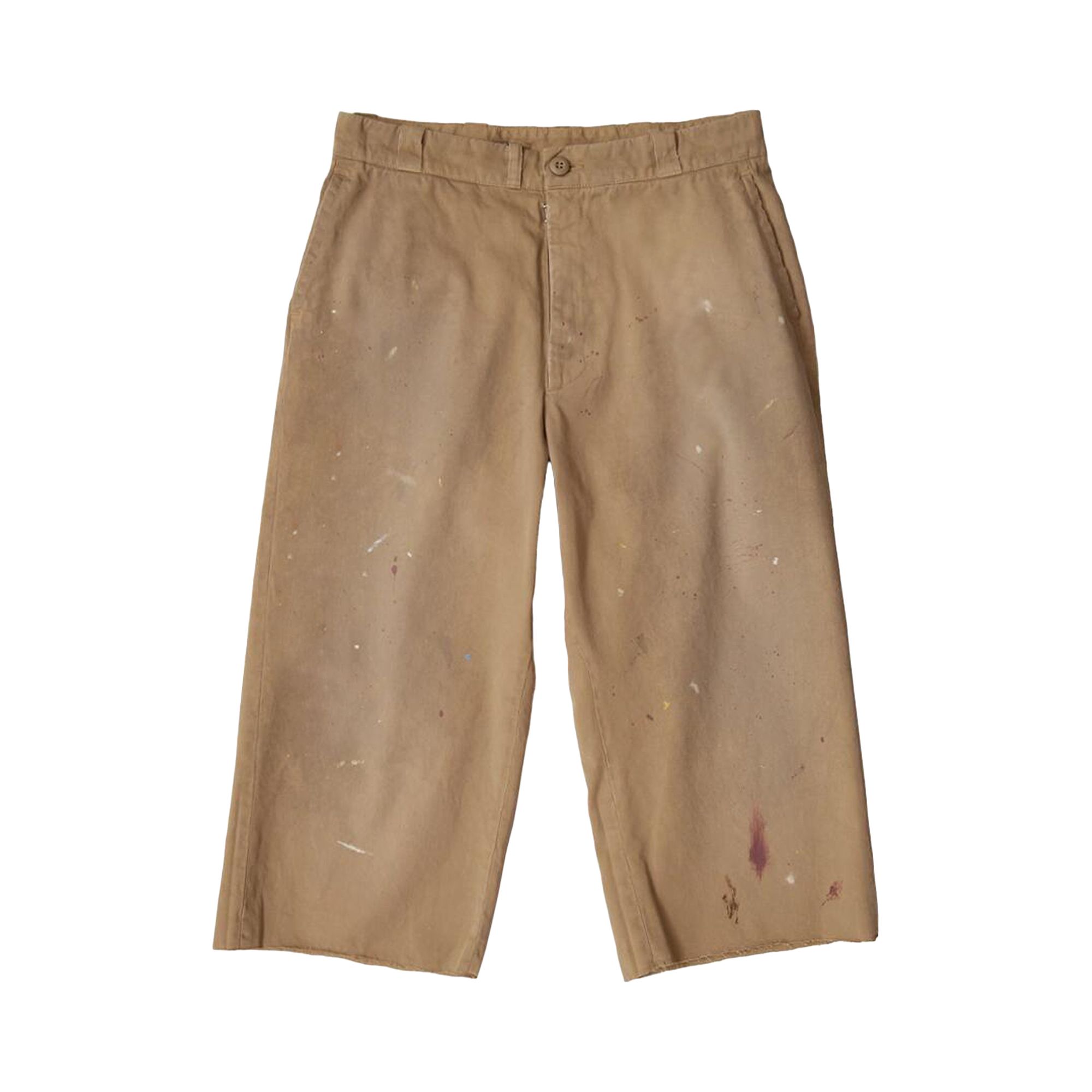 Pre-owned Mm6 Maison Margiela Paint Splatter Skater Shorts 'natural' | Tan | Men's Size 48 In Brown