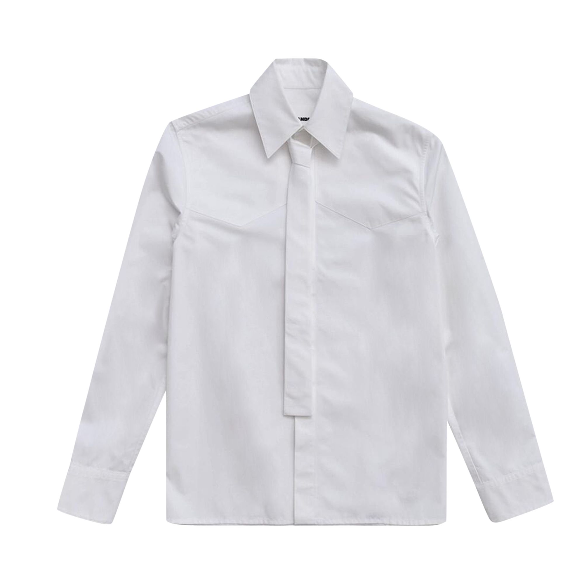 Pre-owned Jil Sander Poplin Shirt With Tie 'white' | Men's Size 40