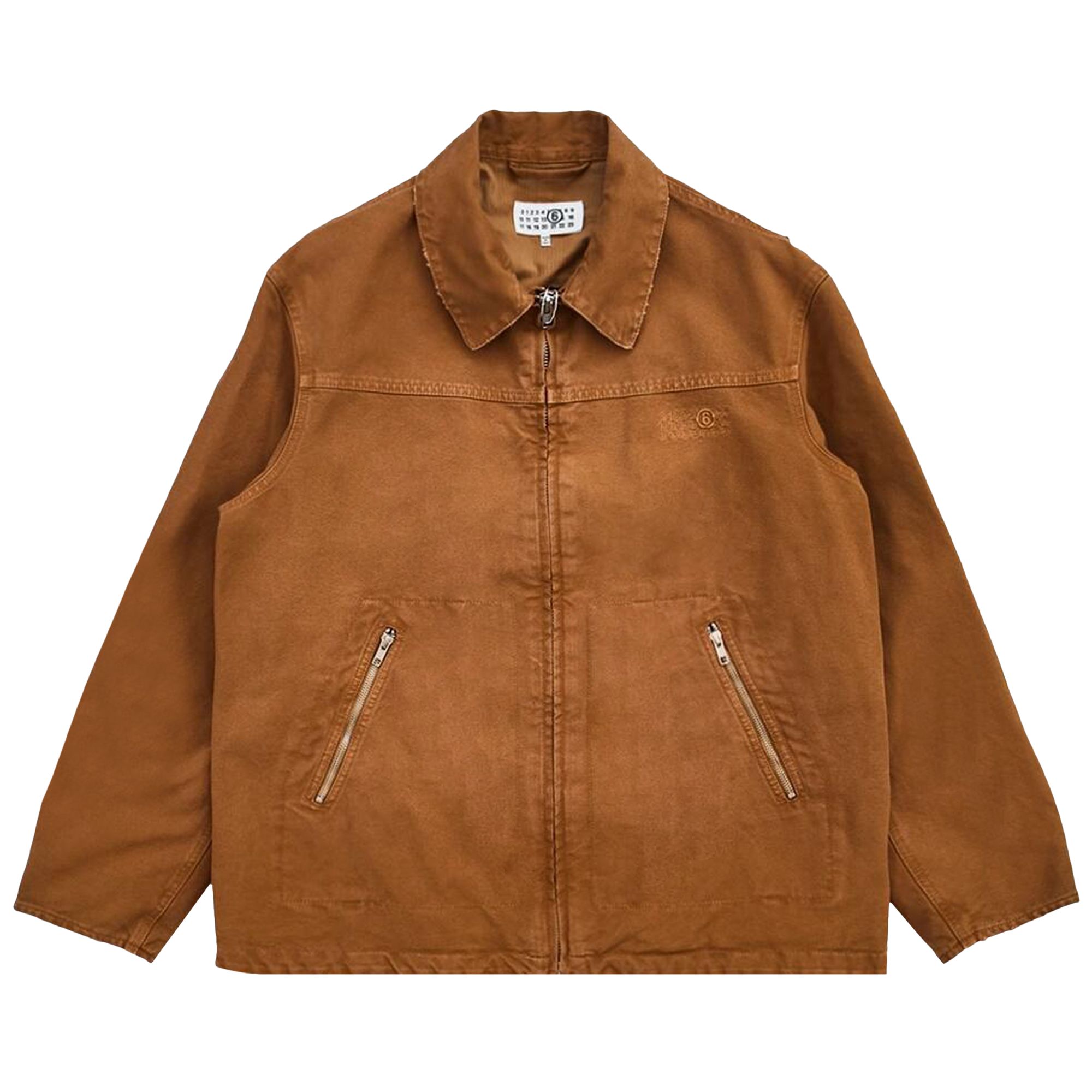 Pre-owned Mm6 Maison Margiela Canvas Zip-up Jacket 'brown' | Men's Size 48