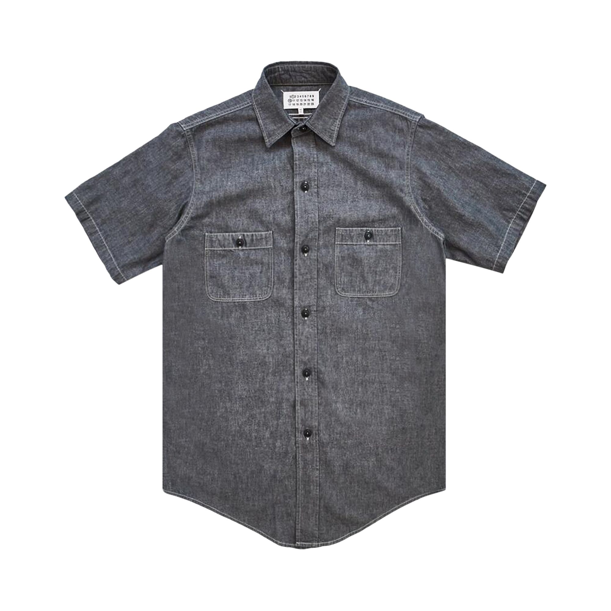 Pre-owned Maison Margiela Short-sleeve Broadcloth Shirt 'grey' | Men's Size 43