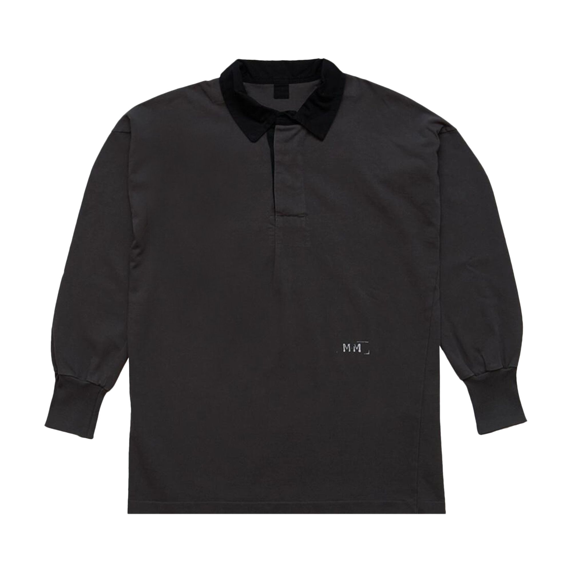 Pre-owned Maison Margiela Long-sleeve Polo Top 'grey' | Men's Size Xxl In Gray