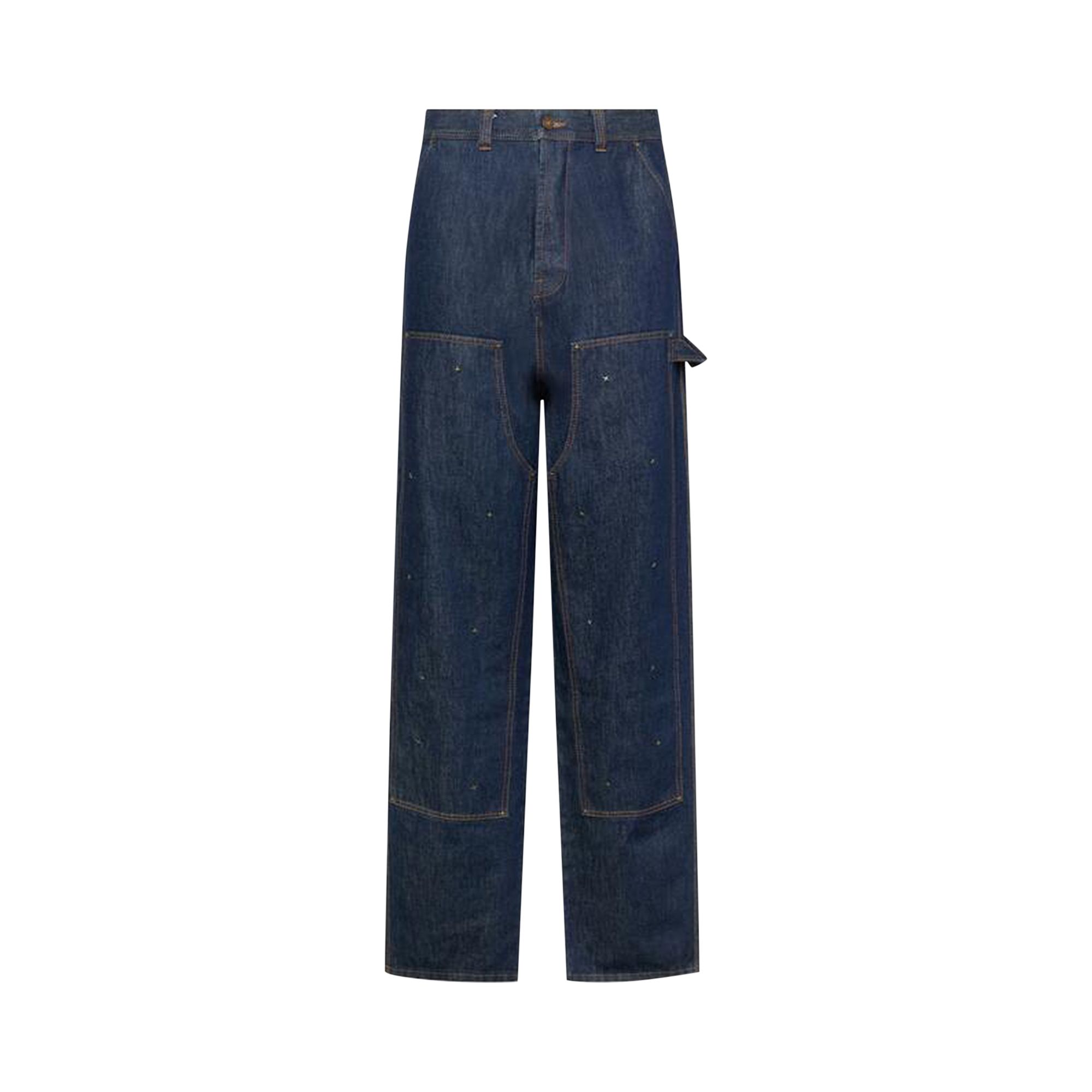 Pre-owned Kusikohc Workwear Multi Rivet Denim Pants 'blue' | Men's Size Xl