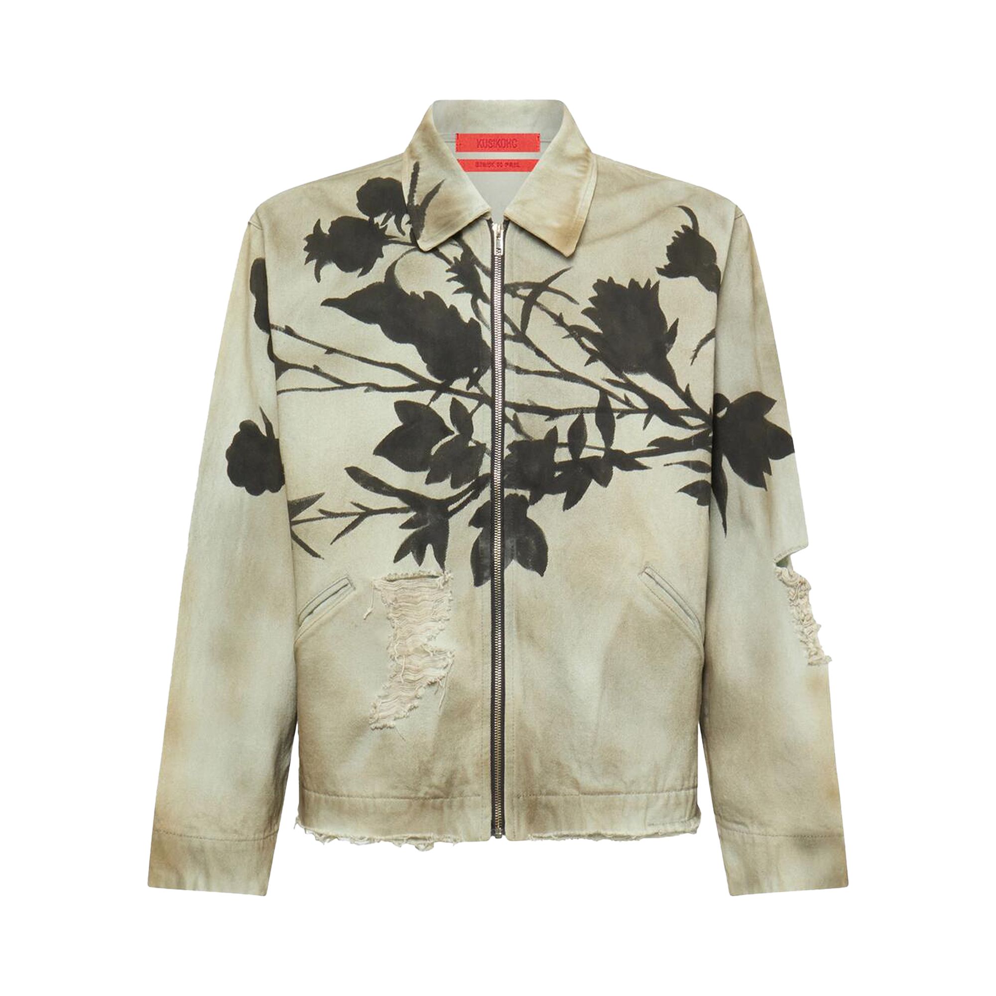 Pre-owned Kusikohc Rose Denim Jacket 'grey' | Men's Size S