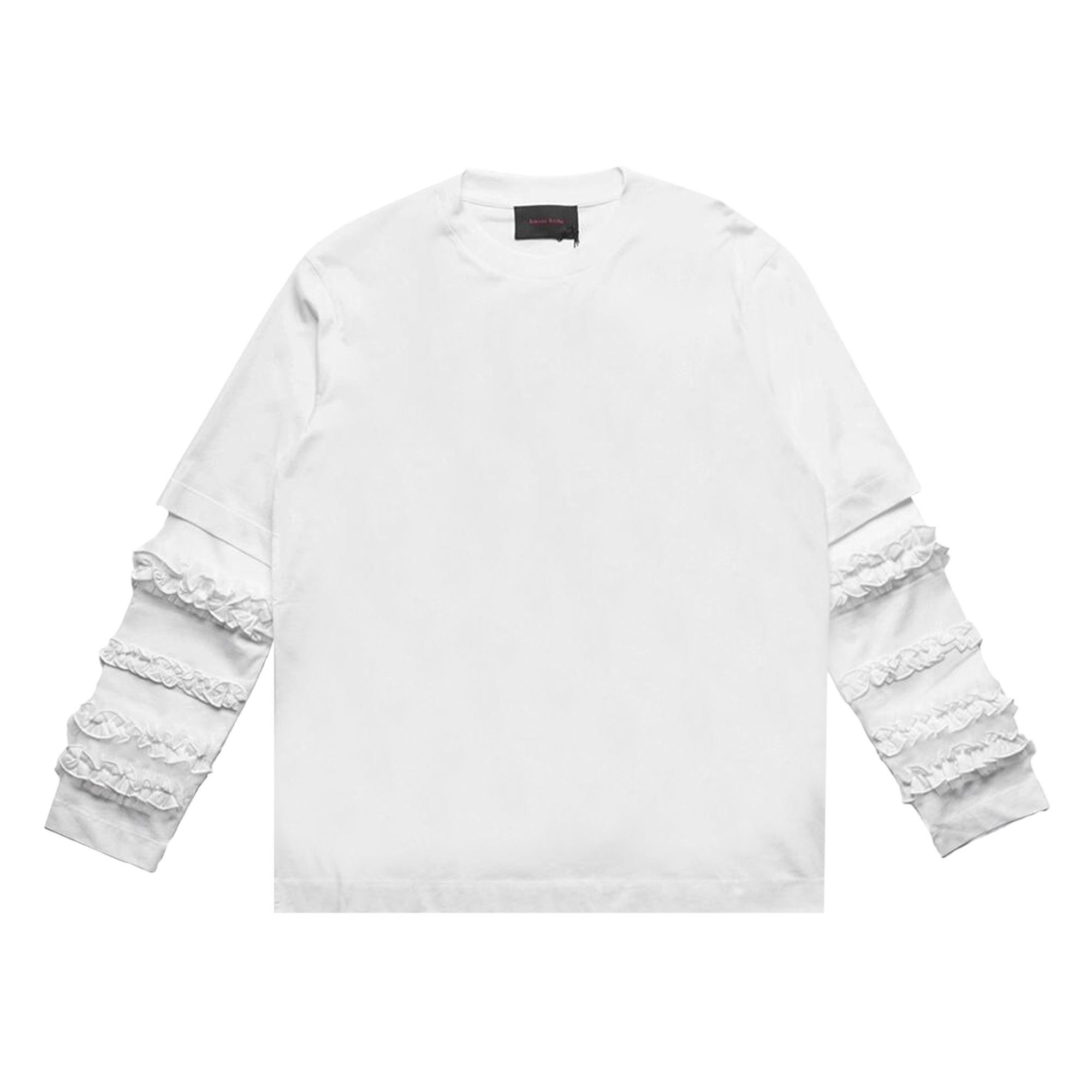 Pre-owned Simone Rocha Ruffle Frill Long-sleeve T-shirt 'white' | Men's Size S