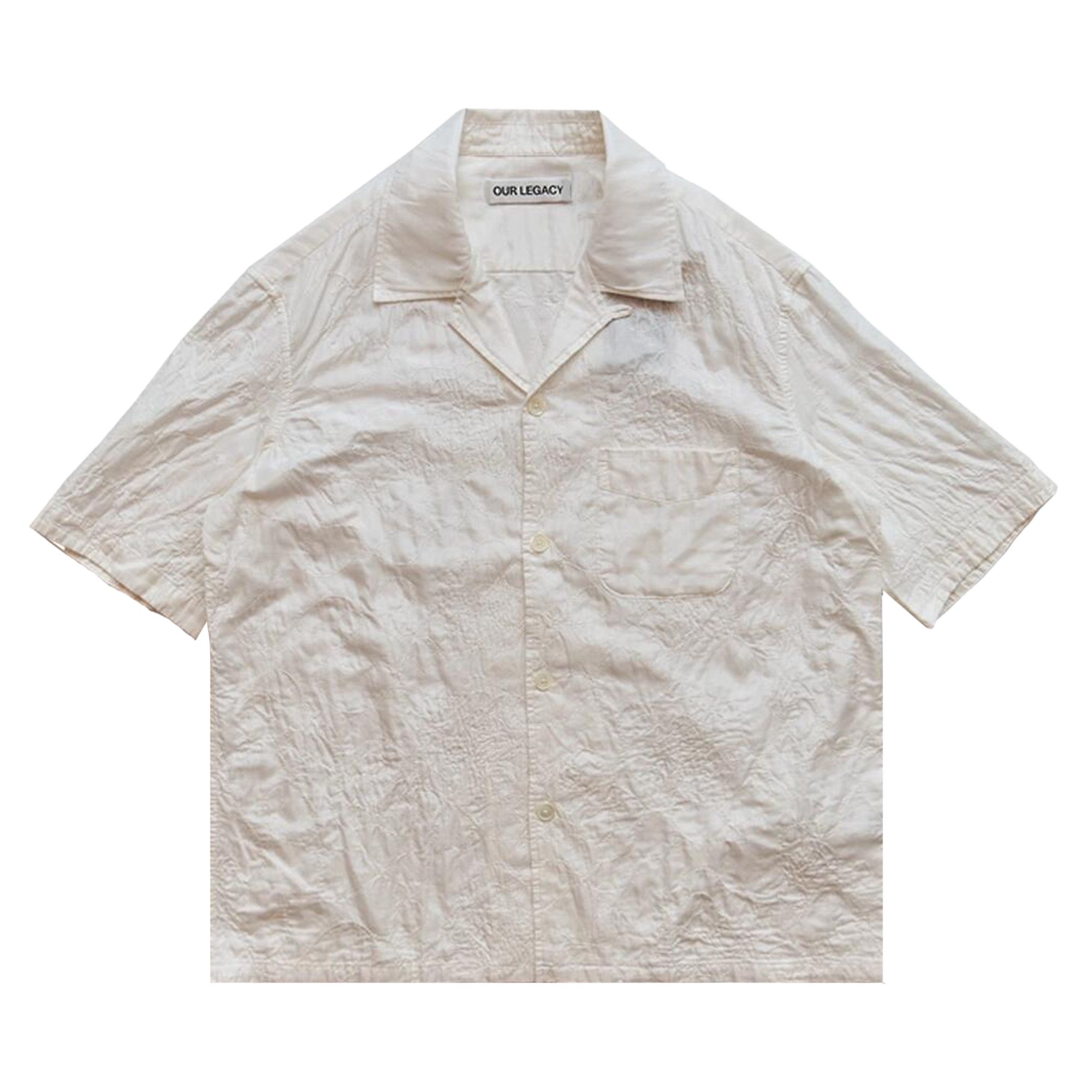 Pre-owned Our Legacy Heusen Shortsleeve Shirt 'white' | Men's Size 44