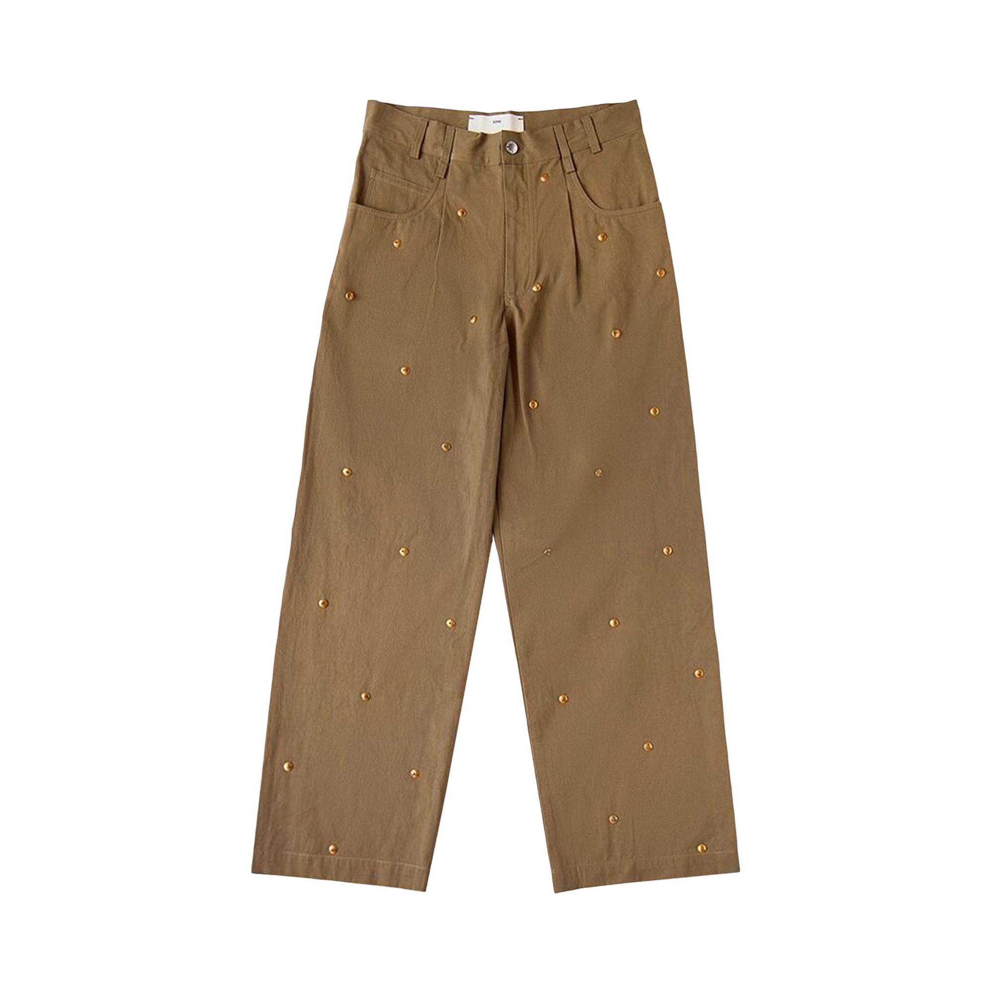 Pre-owned Song For The Mute Metal Bead Boyfriend Jeans 'natrual' | Tan | Men's Size 48