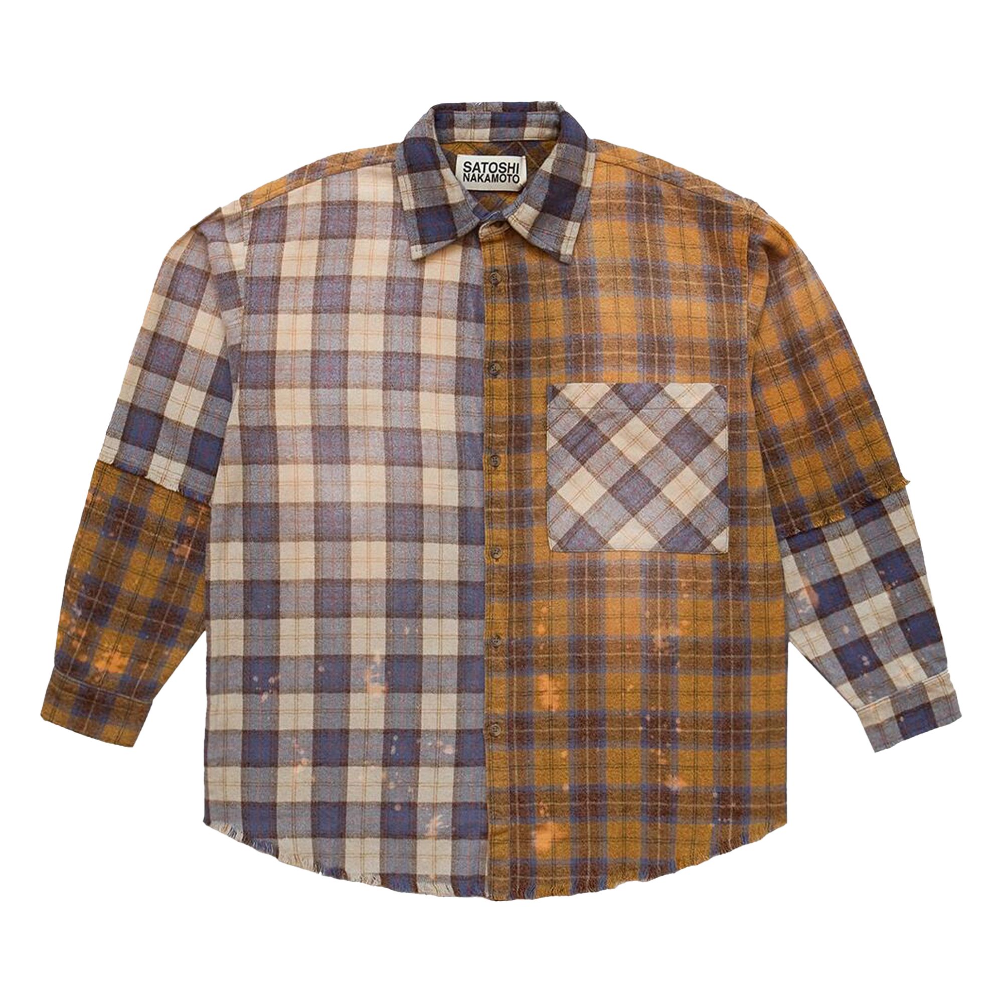 Click to view more detailed imagery on our partner's website Pre-owned Satoshi Nakamoto Patchwork Logo Flannel Shirt 'brown' | Men's Size Xl