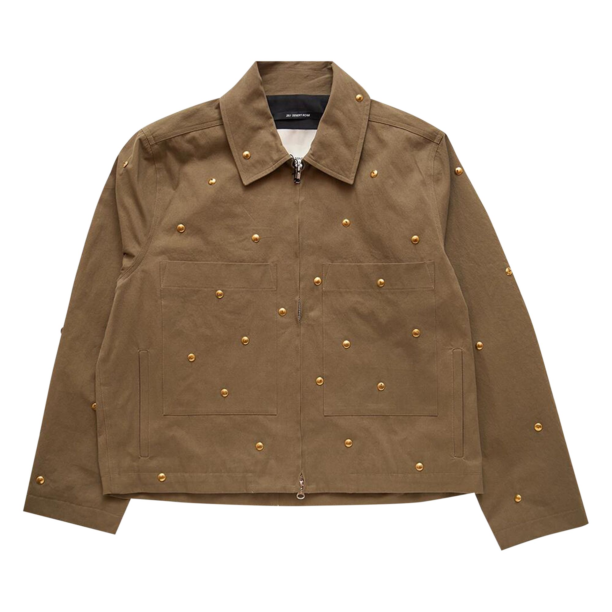 Pre-owned Song For The Mute Metal Bead Crop Patch Pocket Jacket 'natural' | Tan | Men's Size 52