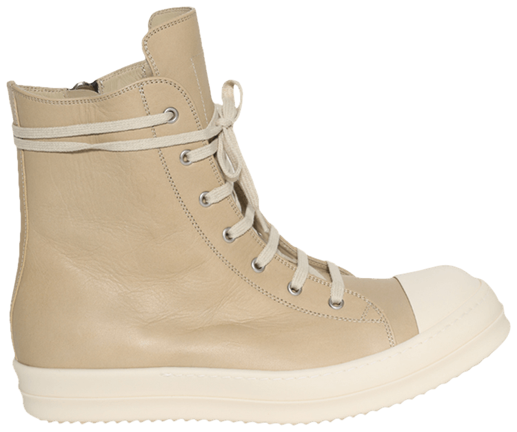 関税込【RICK OWENS】ベージュ Hollywood Vintage High Sneaks Rick Owens DRKSHDW: Beige Hollywood Vintage High Sneaks
