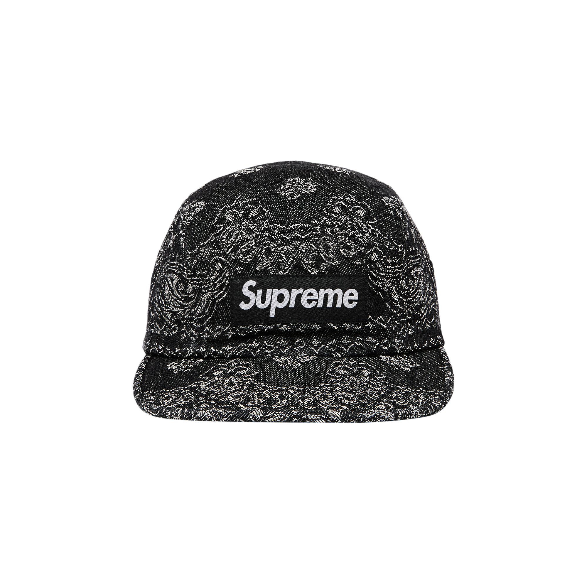 Pre-owned Supreme Bandana Jacquard Denim Camp Cap 'black' | Men's Size Onesize