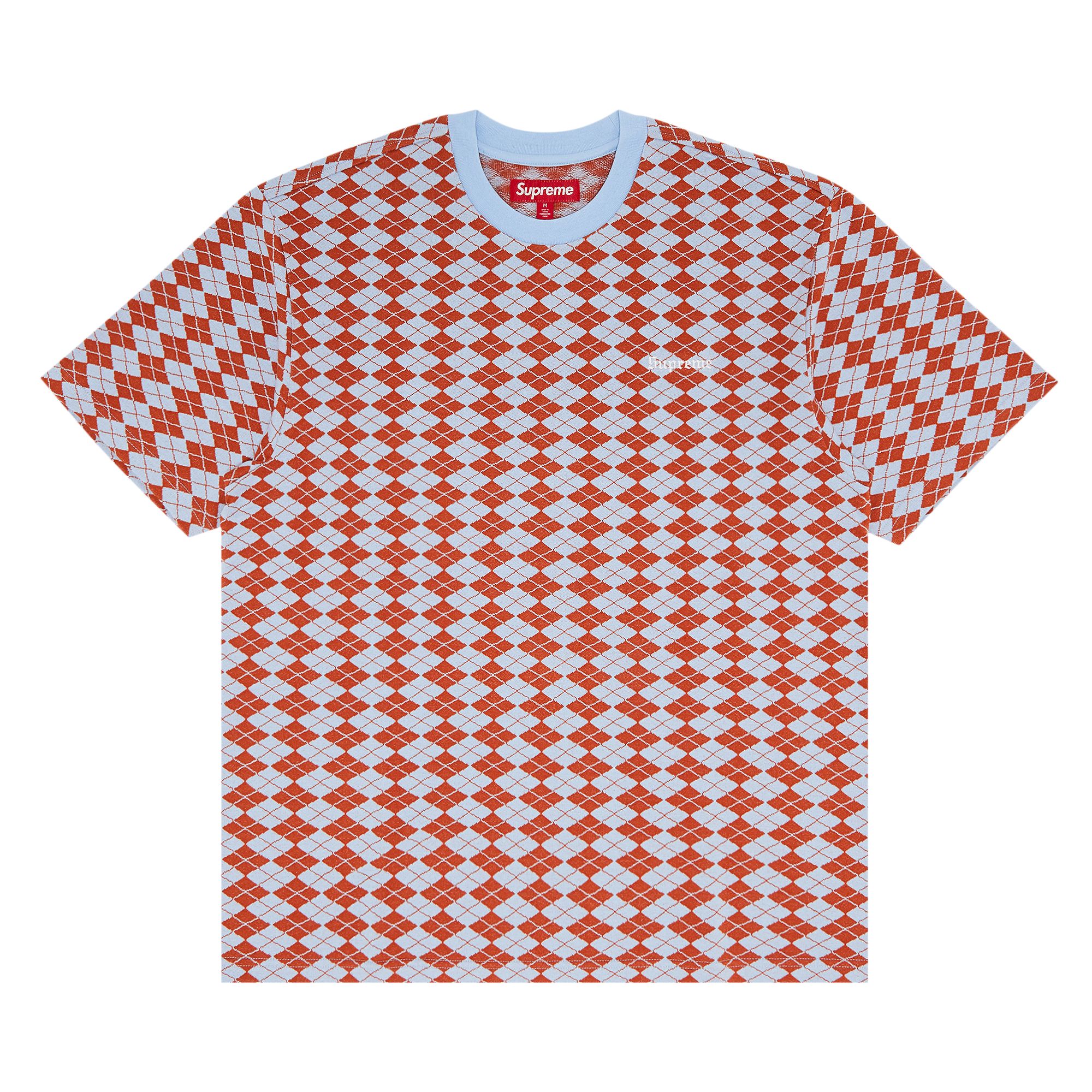Pre-owned Supreme Diamond Jacquard Short-sleeve Top 'blue' | Men's Size M