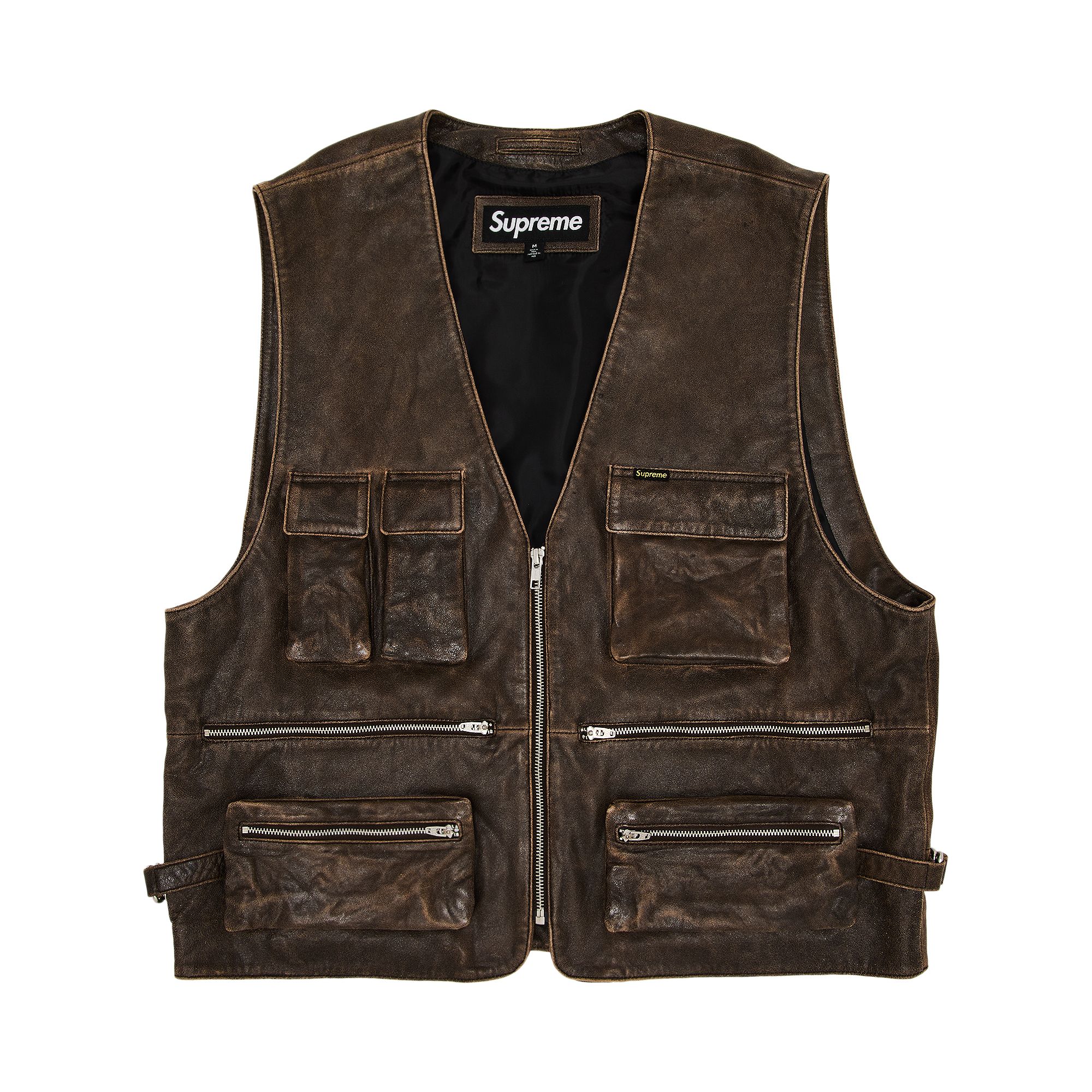 Pre-owned Supreme Leather Cargo Vest 'brown' | Men's Size M