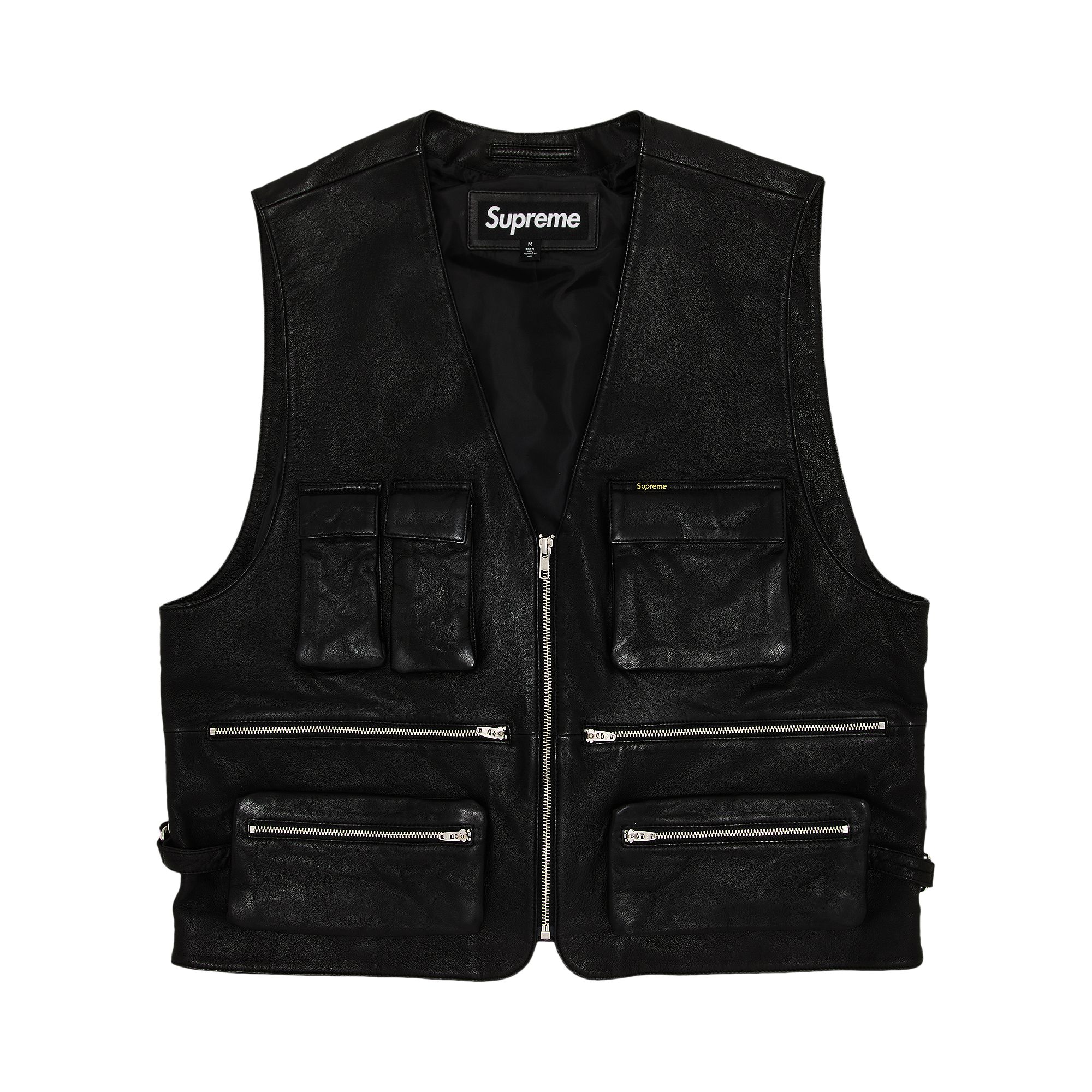 Pre-owned Supreme Leather Cargo Vest 'black' | Men's Size M