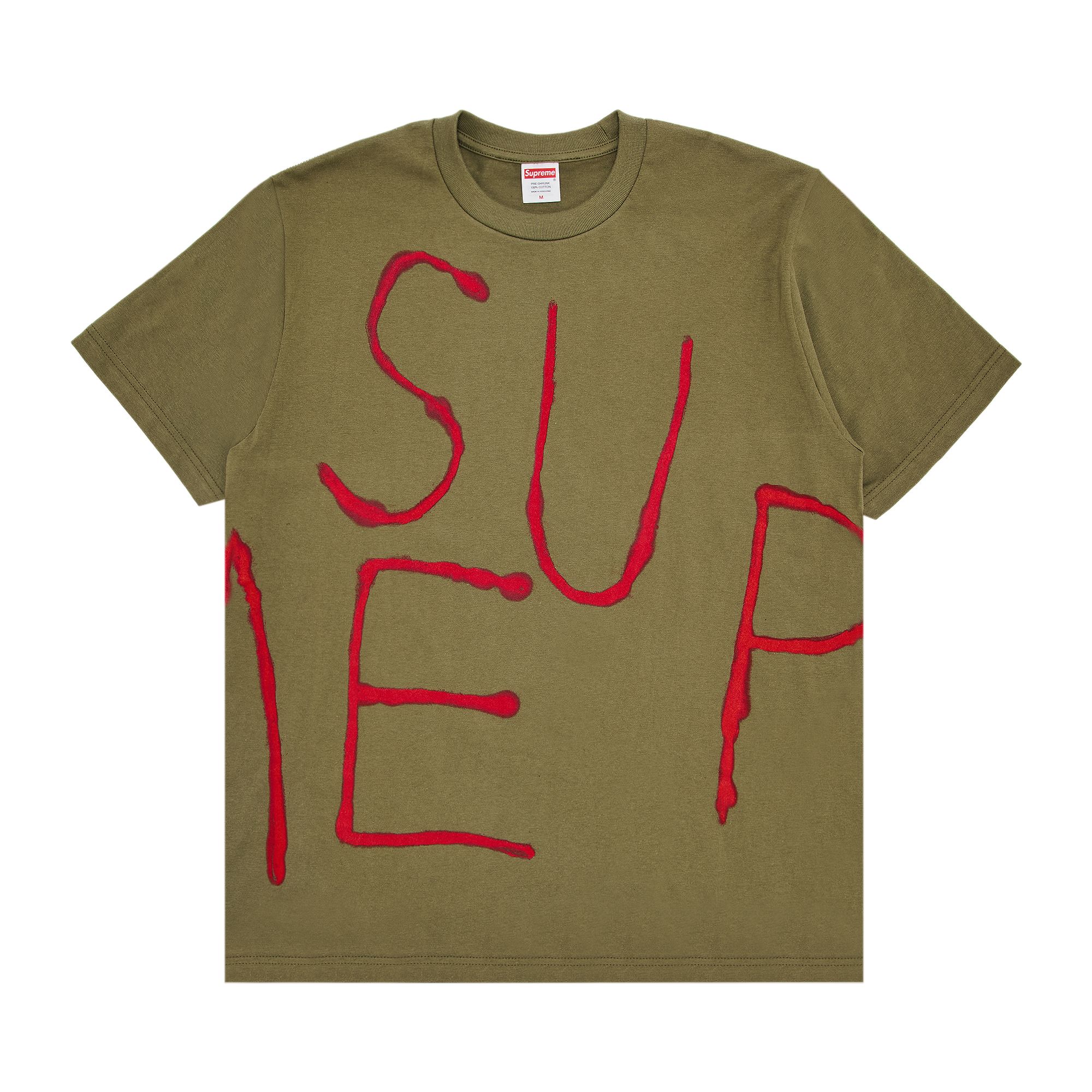Pre-owned Supreme Painted Tee 'light Olive' | Green | Men's Size M