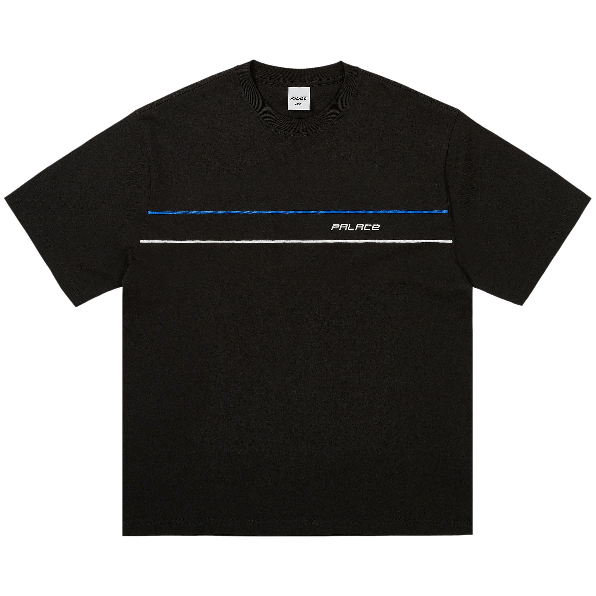 Pre-owned Palace Piped Panel T-shirt 'black' | Men's Size L