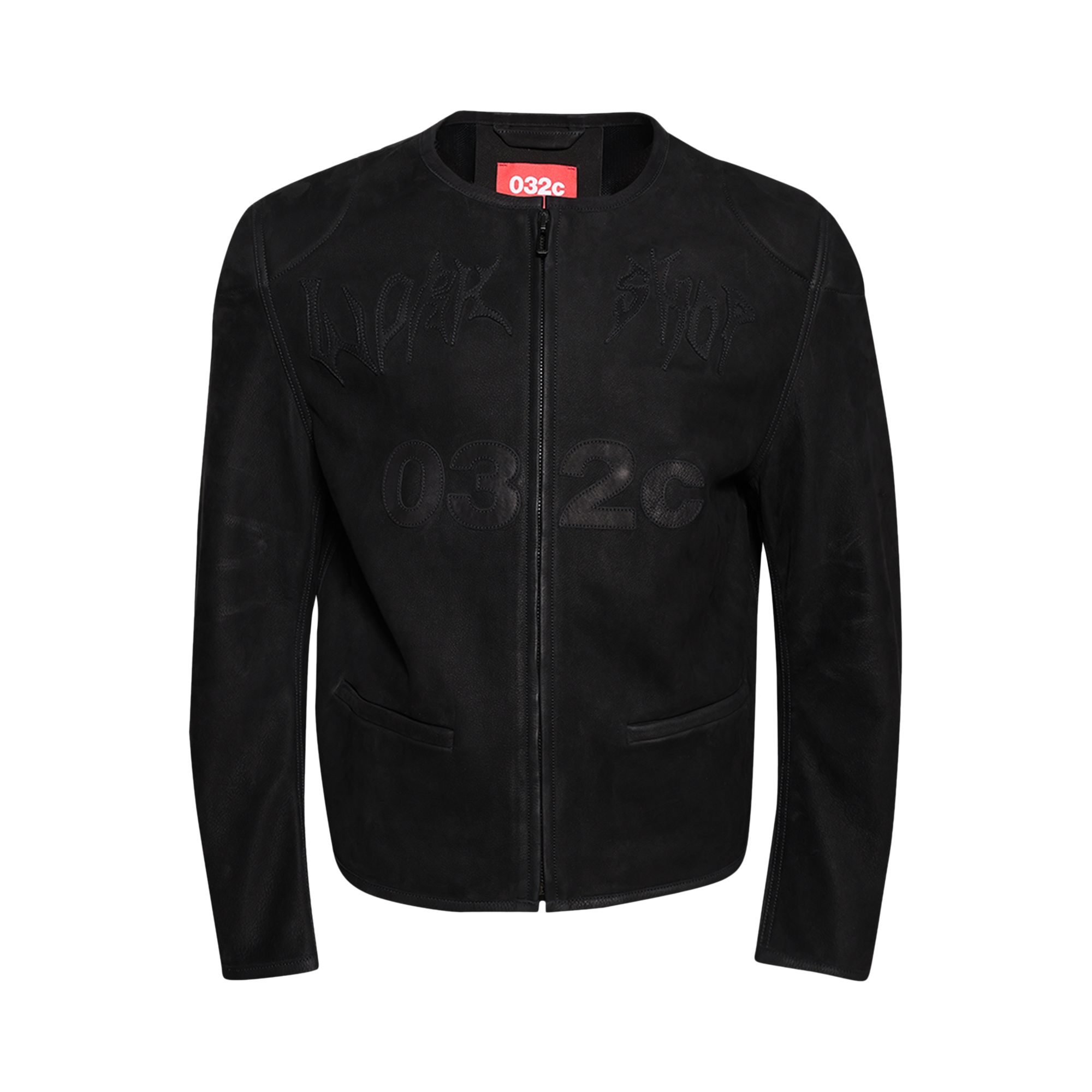 Pre-owned 032c Thistles Leather Janker 'black' | Men's Size Xxl