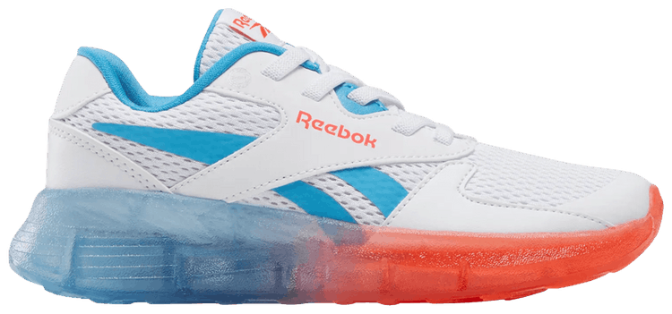 Reebok Zig N Glow 2 Elastic Lace Little Kid White Energy Red Always Blue